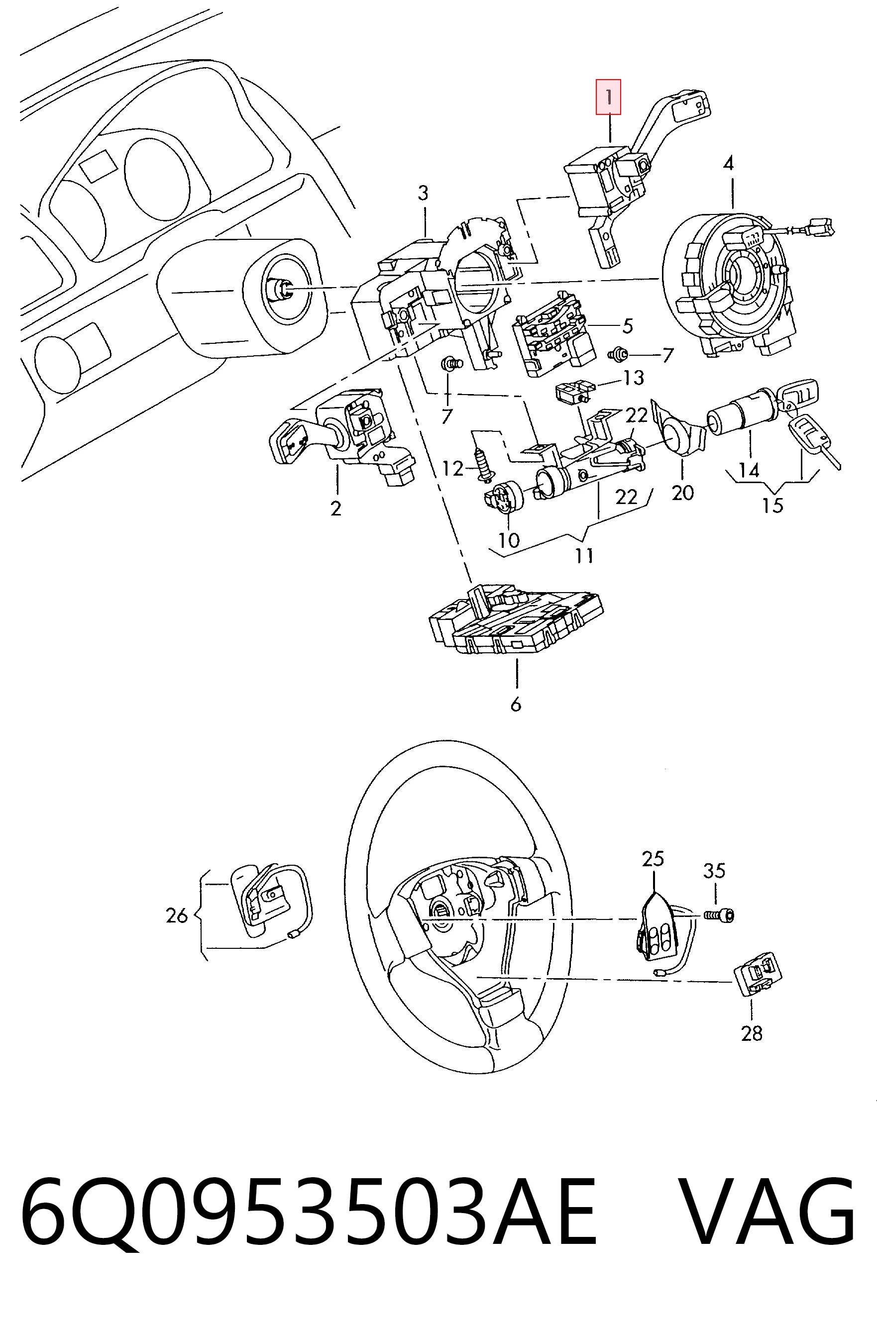 Купити Підрульовий перемикач Seat Ibiza V KJ1, KJG