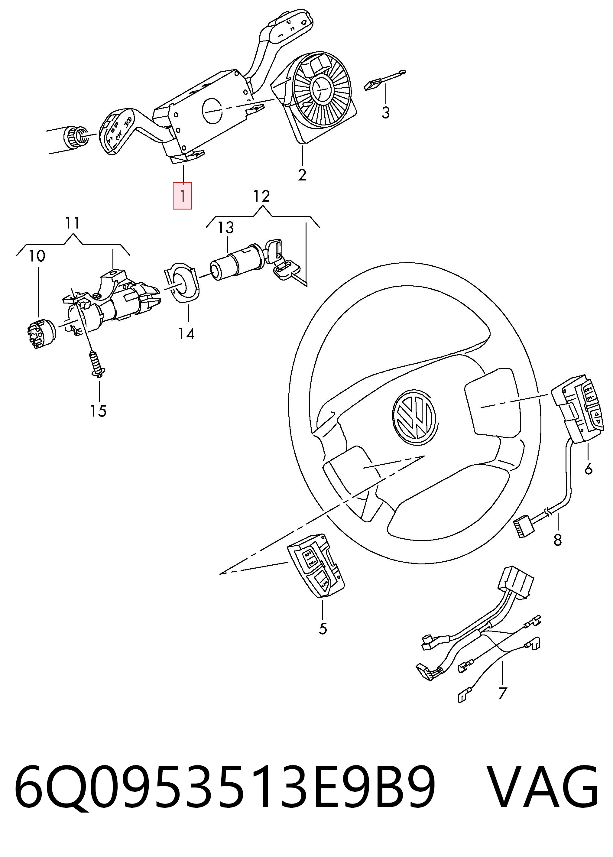 Перемикач підрульовий на Seat Ibiza V KJ1, KJG