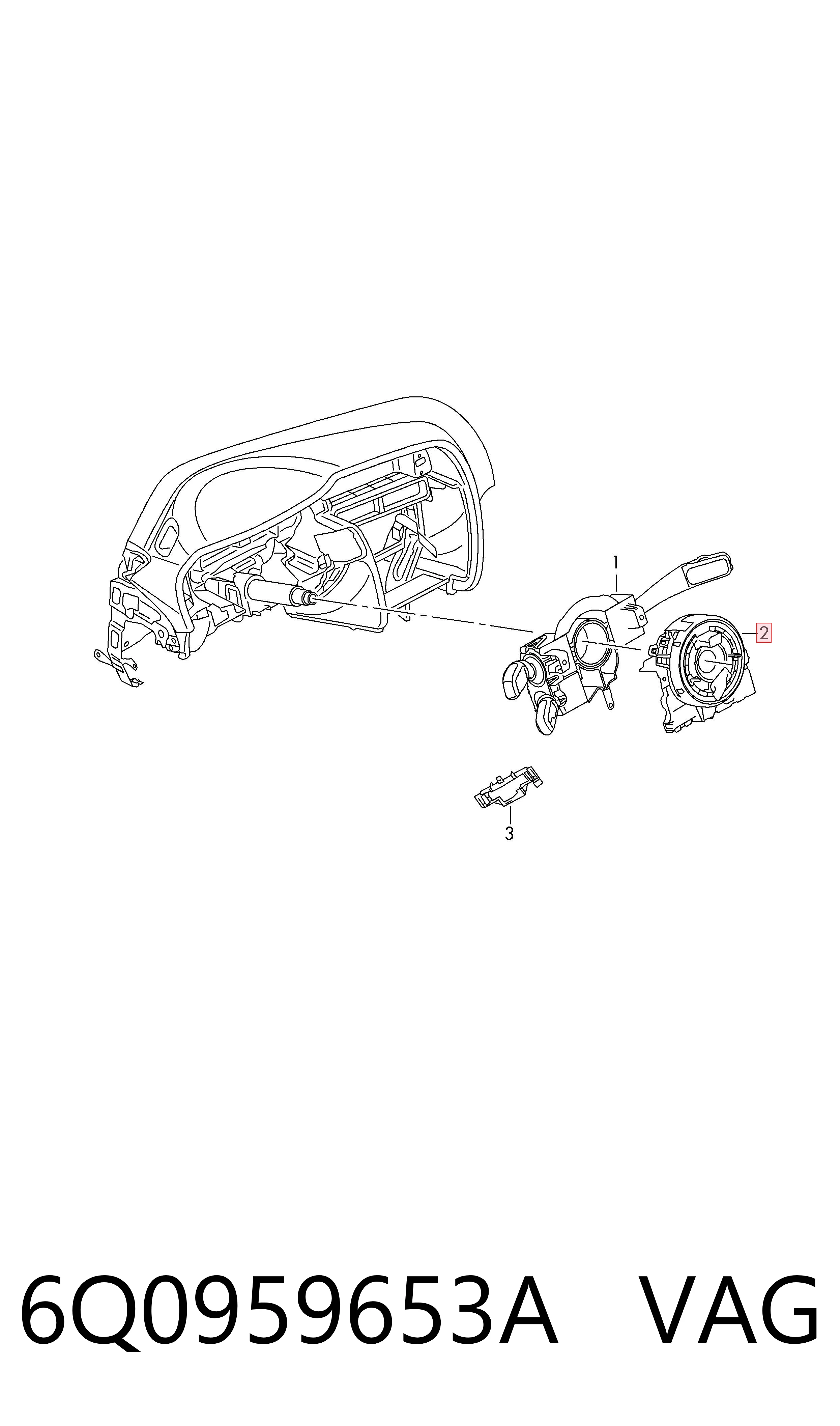 Шлейф керма 6Q0959653A VAG