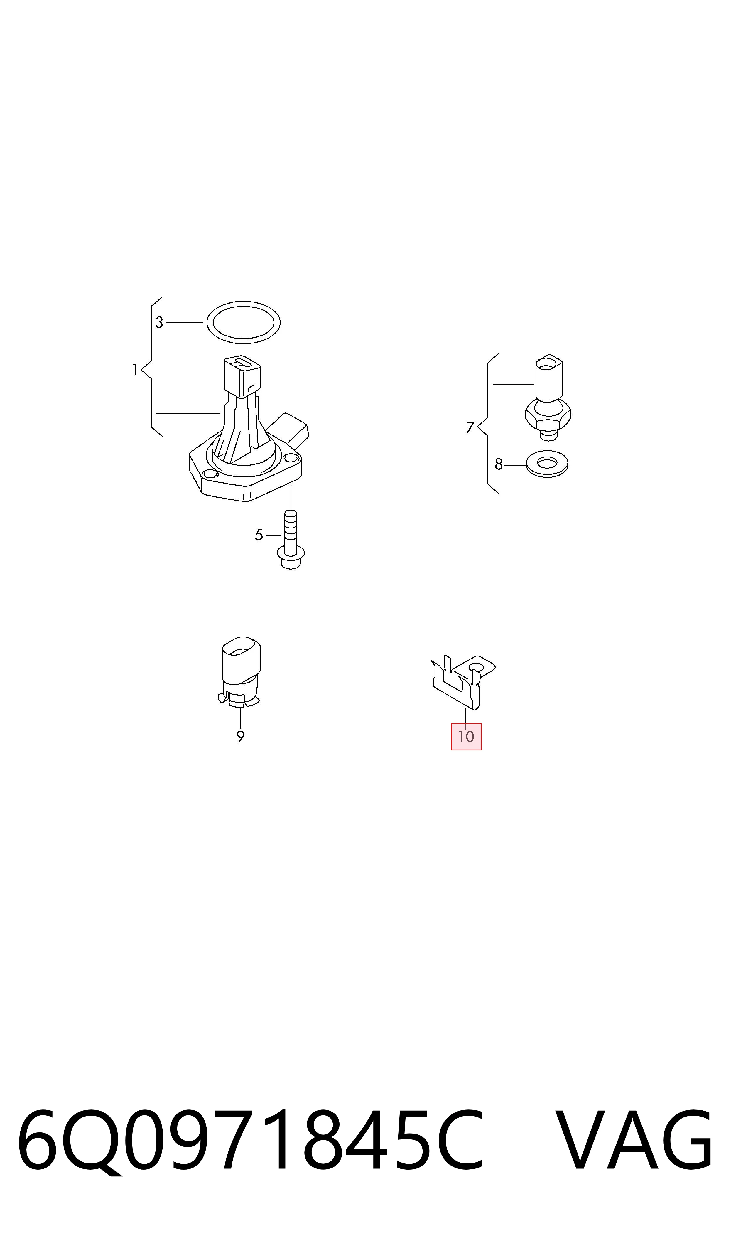 VAG 6Q0971845C ціна, від 10.08 USD