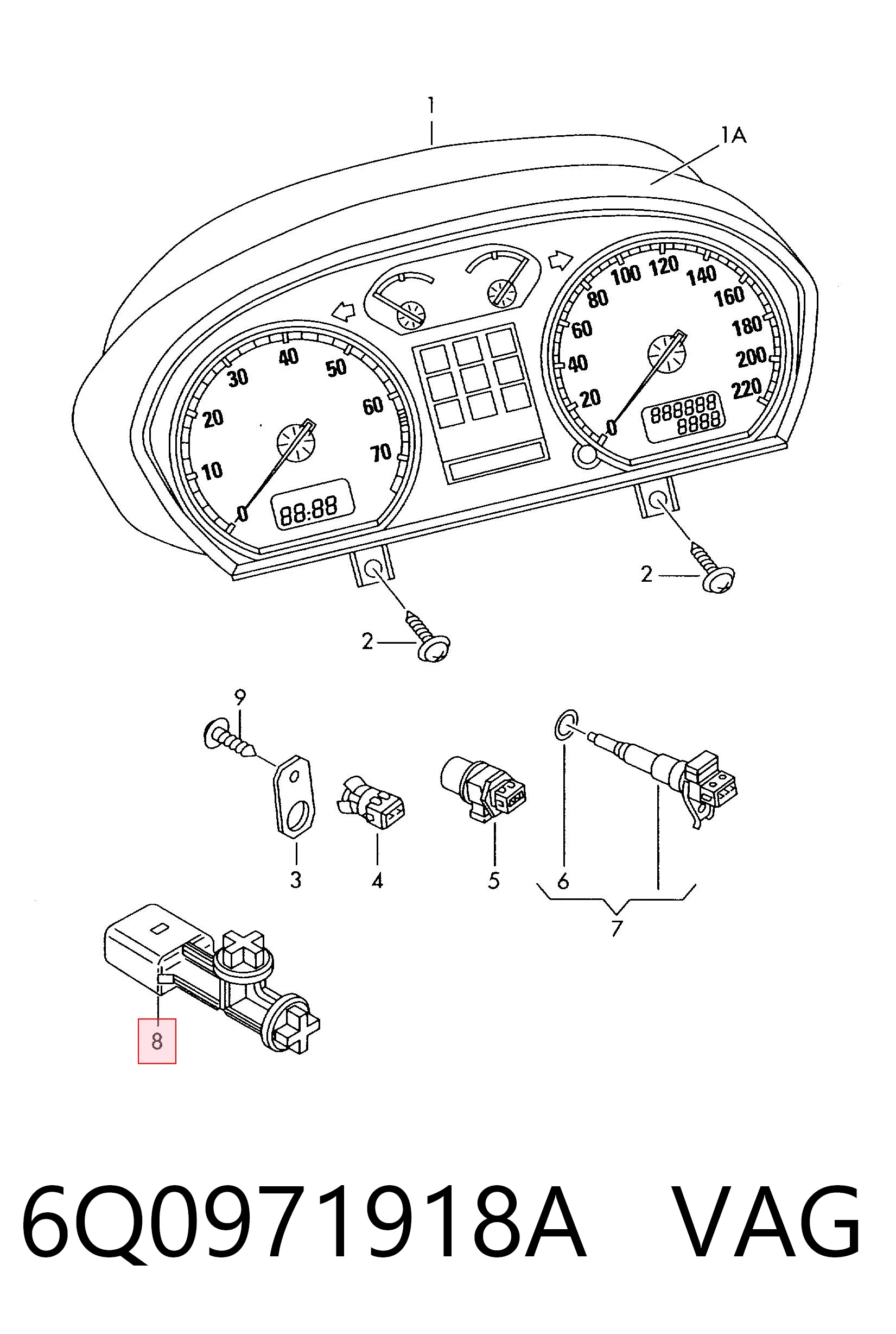  VAG 6Q0971918A ціна, від 3.39 USD