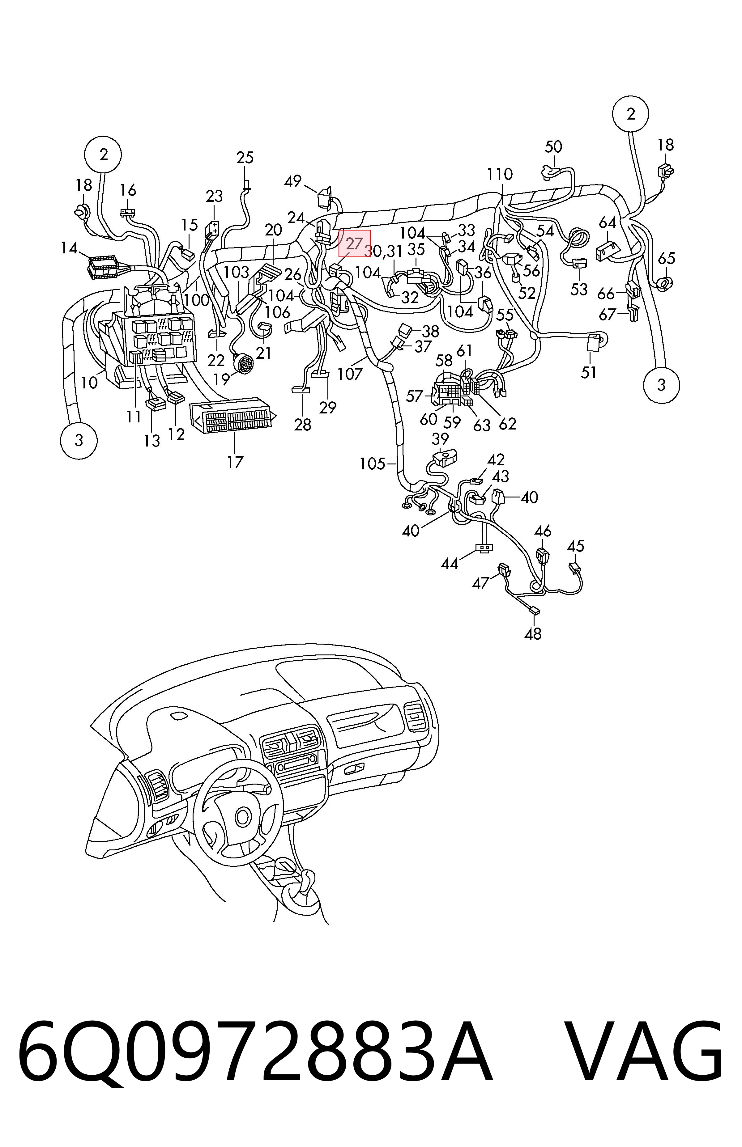  VAG 6Q0972883A ціна, від 5.93 USD