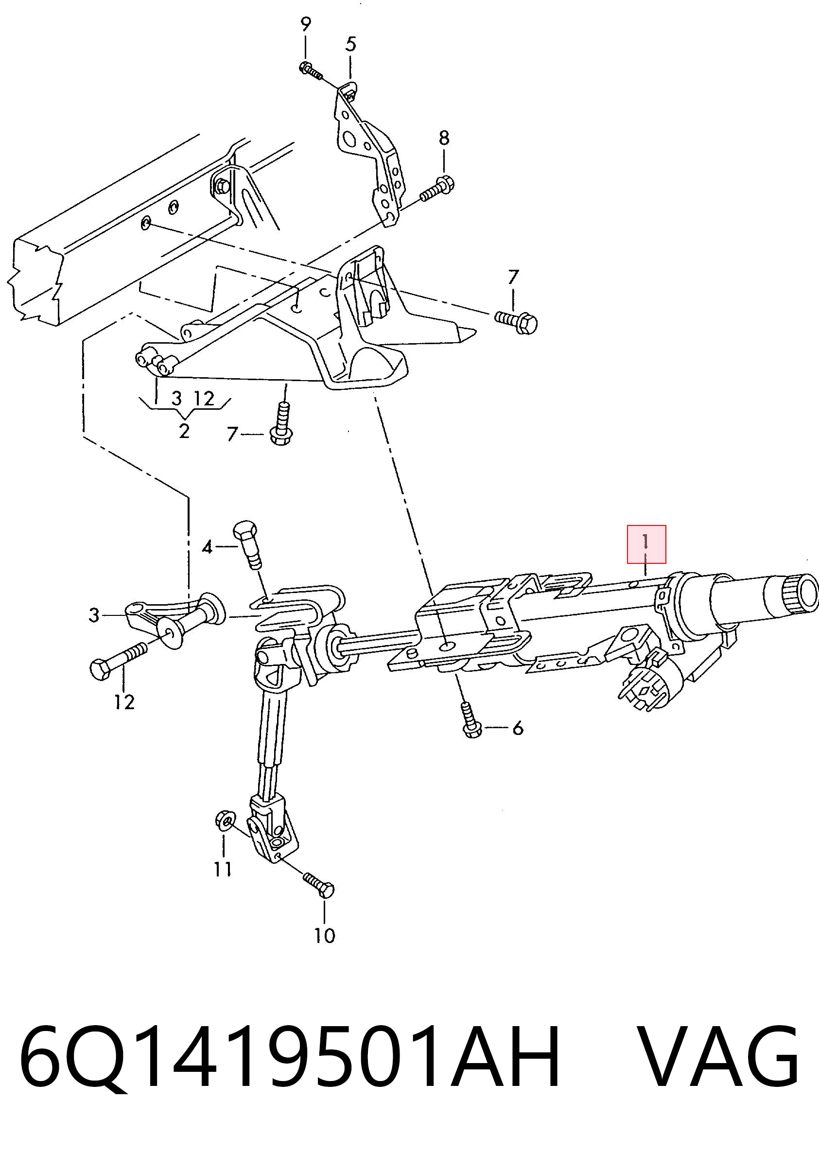Колонка рульового управління на Seat Ibiza III 6L1
