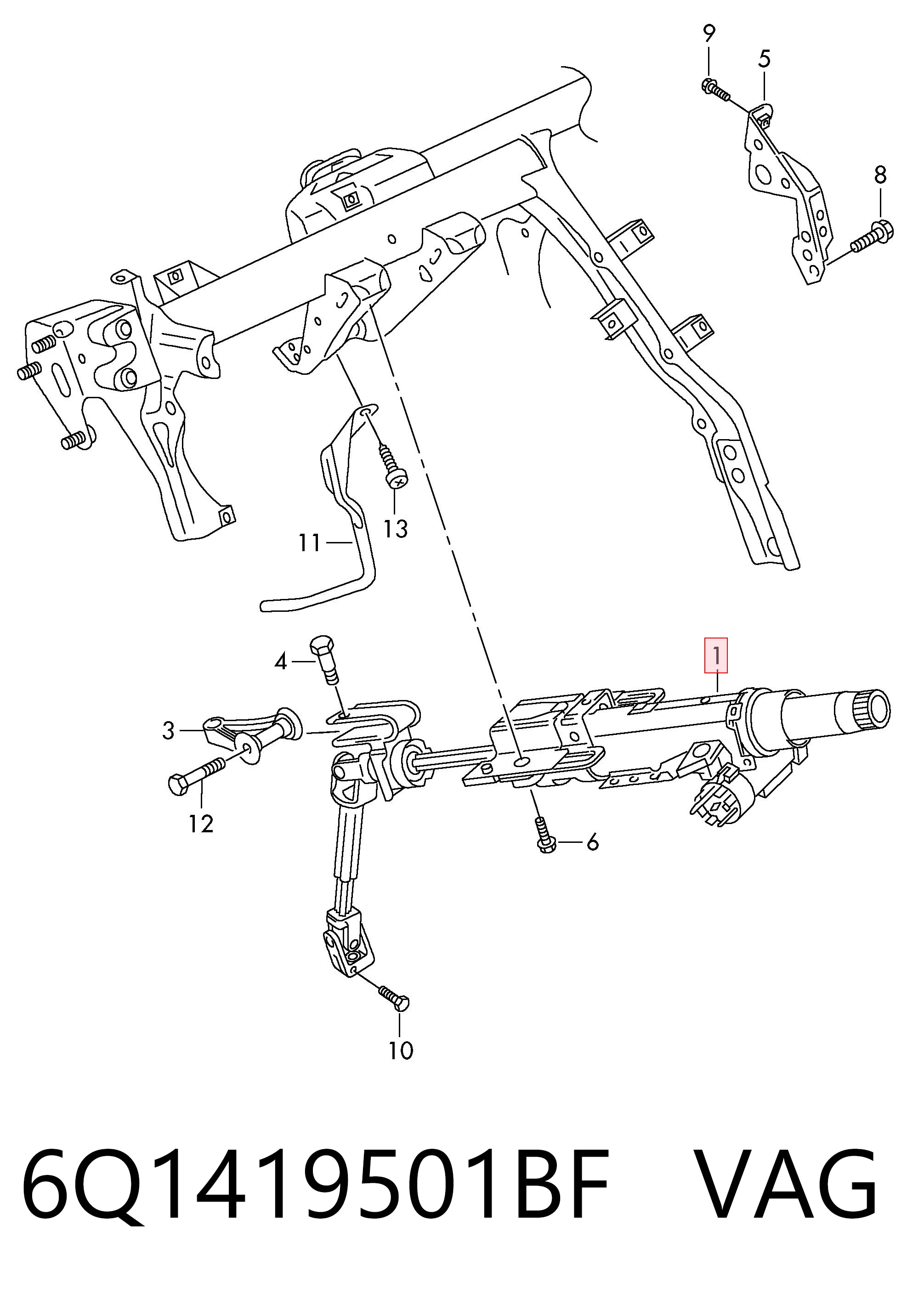 Рульова колонка Seat Ibiza III хетчбек (6L1) (2002 - 2009) ціна, від 12.77 USD