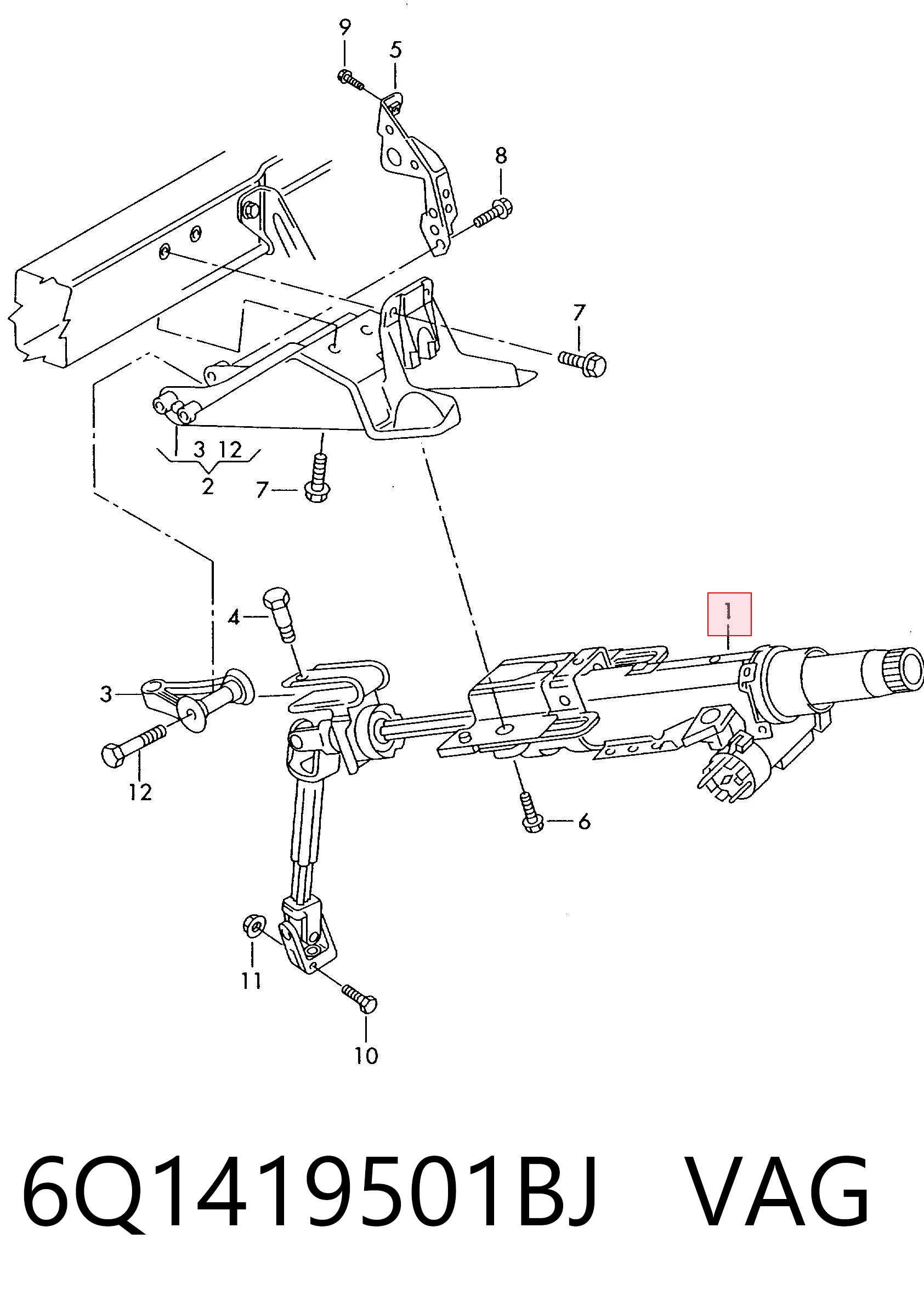 Купити Рульова колонка Volkswagen Polo IV 9N, 9A