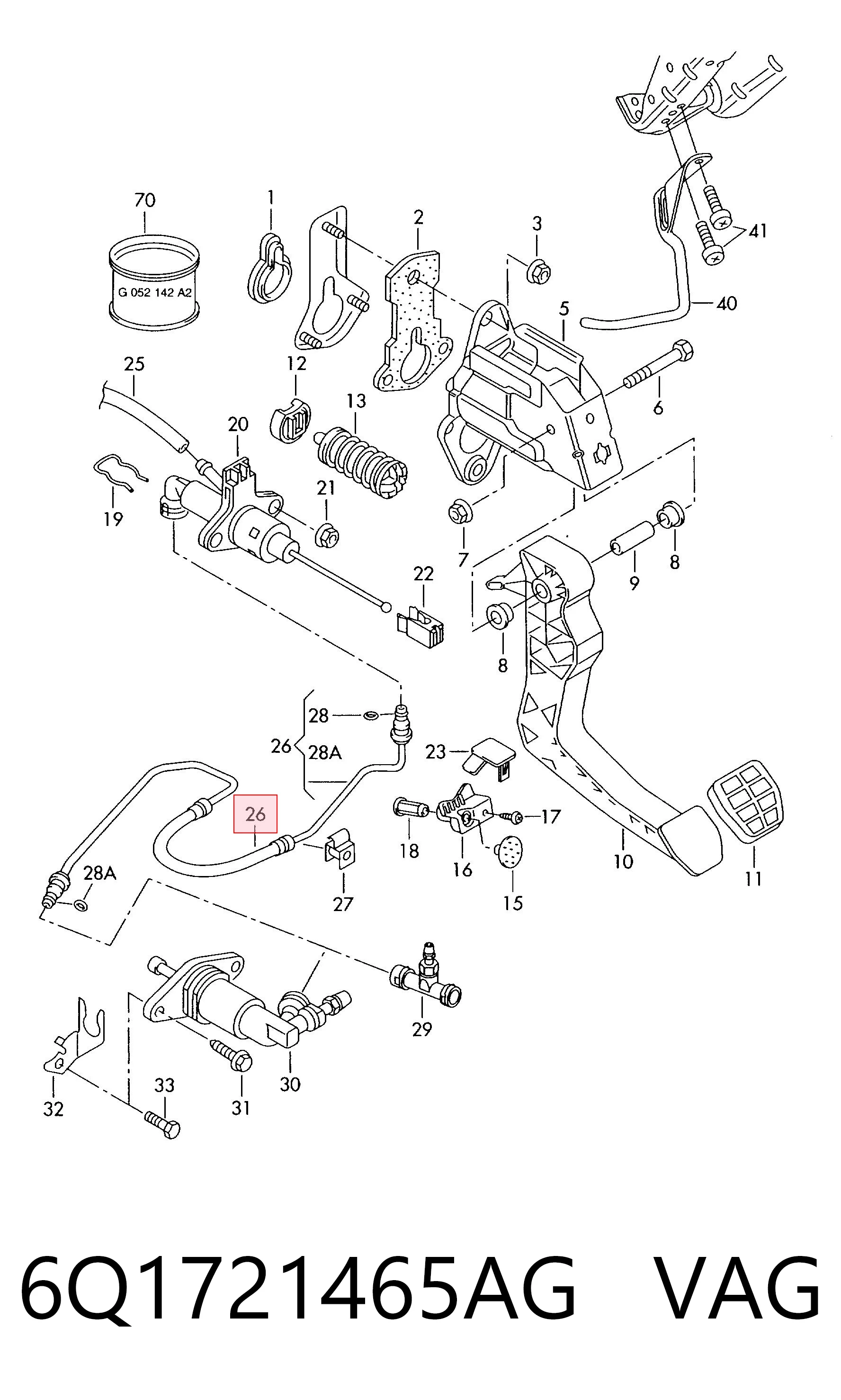 Трубка гідроприводу зчеплення на Seat Ibiza III 6L1