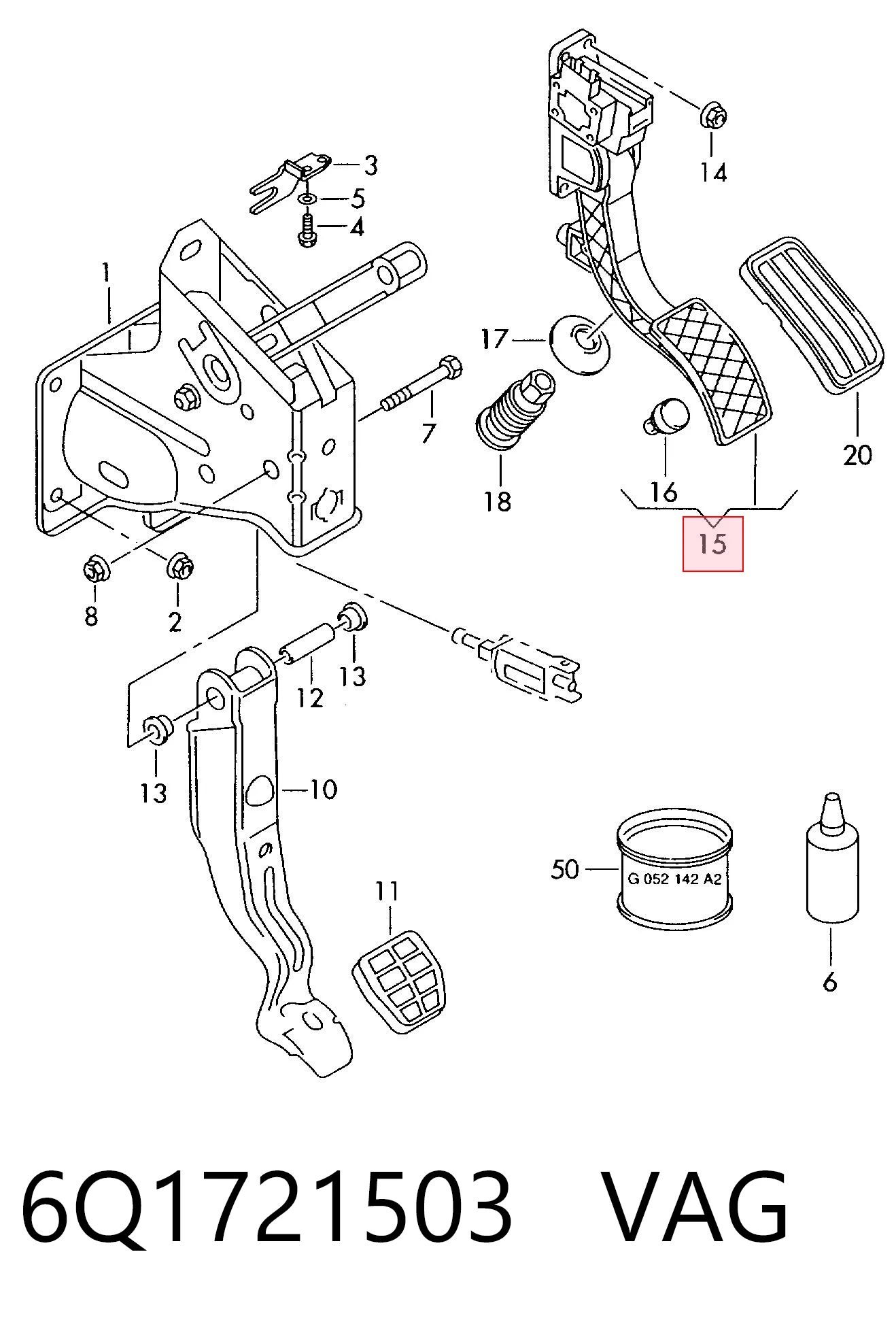 Педаль акселератора Seat Toledo II