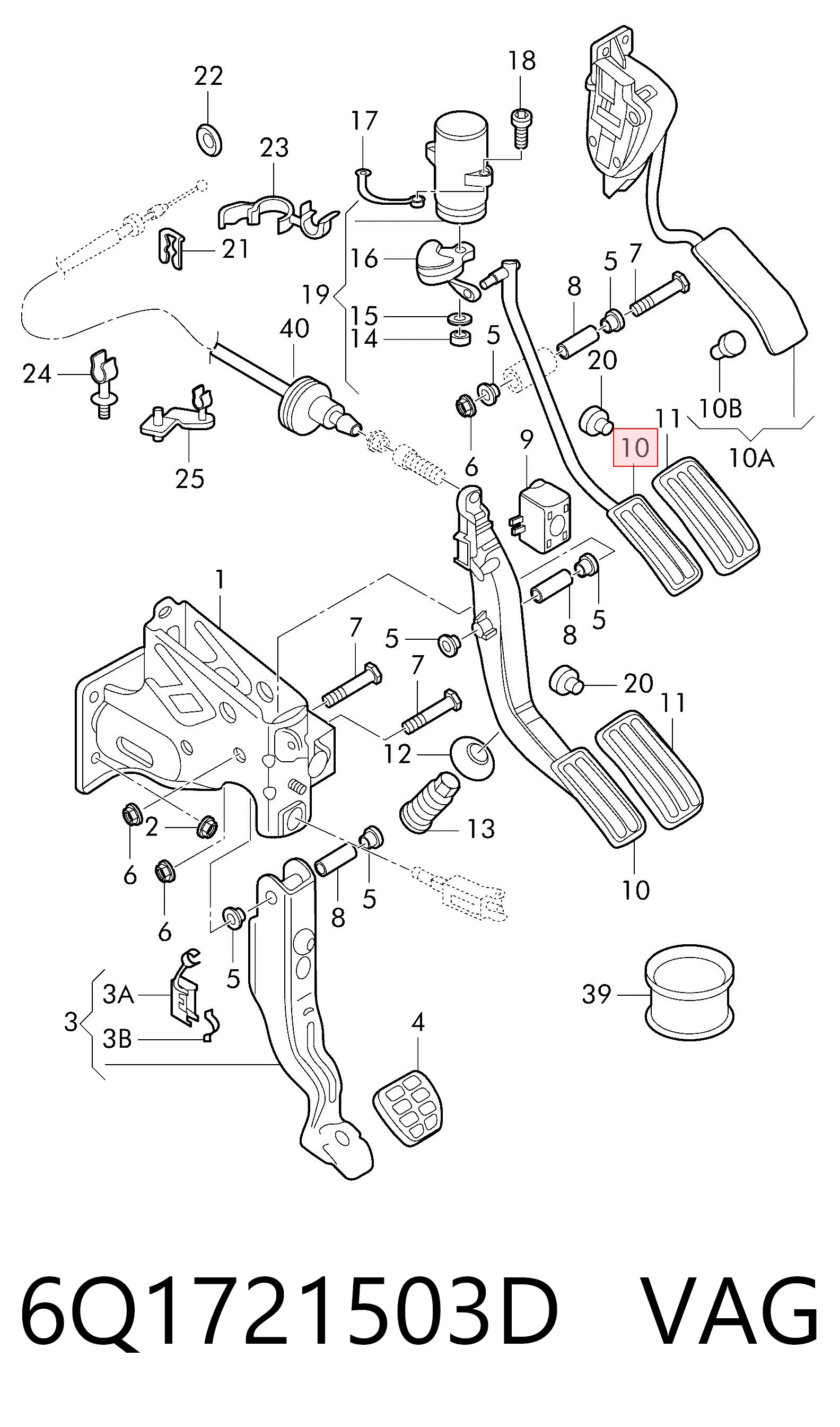 Педаль газу (акселератора) на Seat Toledo II 1M2