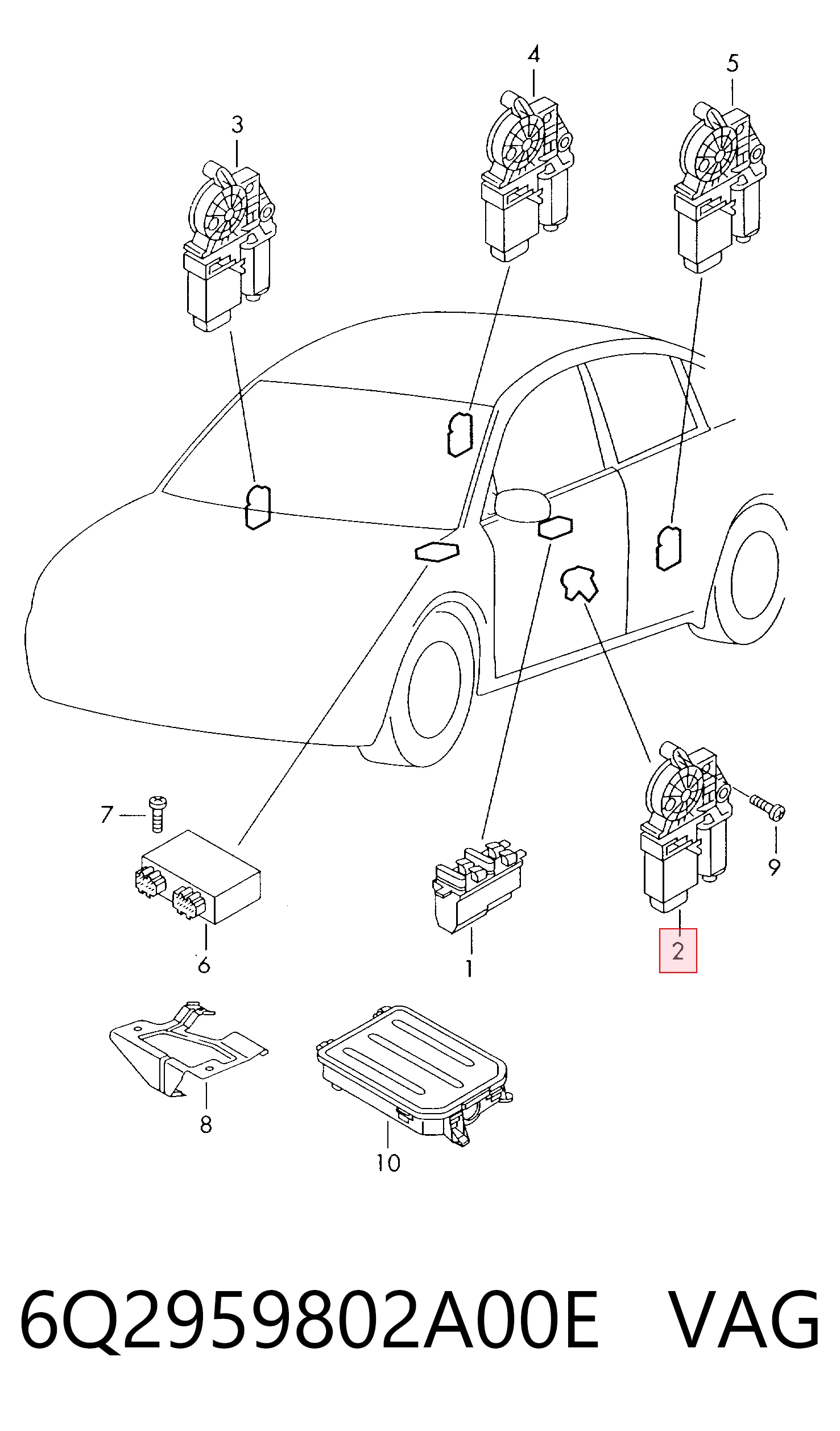 9654087880 Peugeot/Citroen Мотор склопідйомника водійських дверей