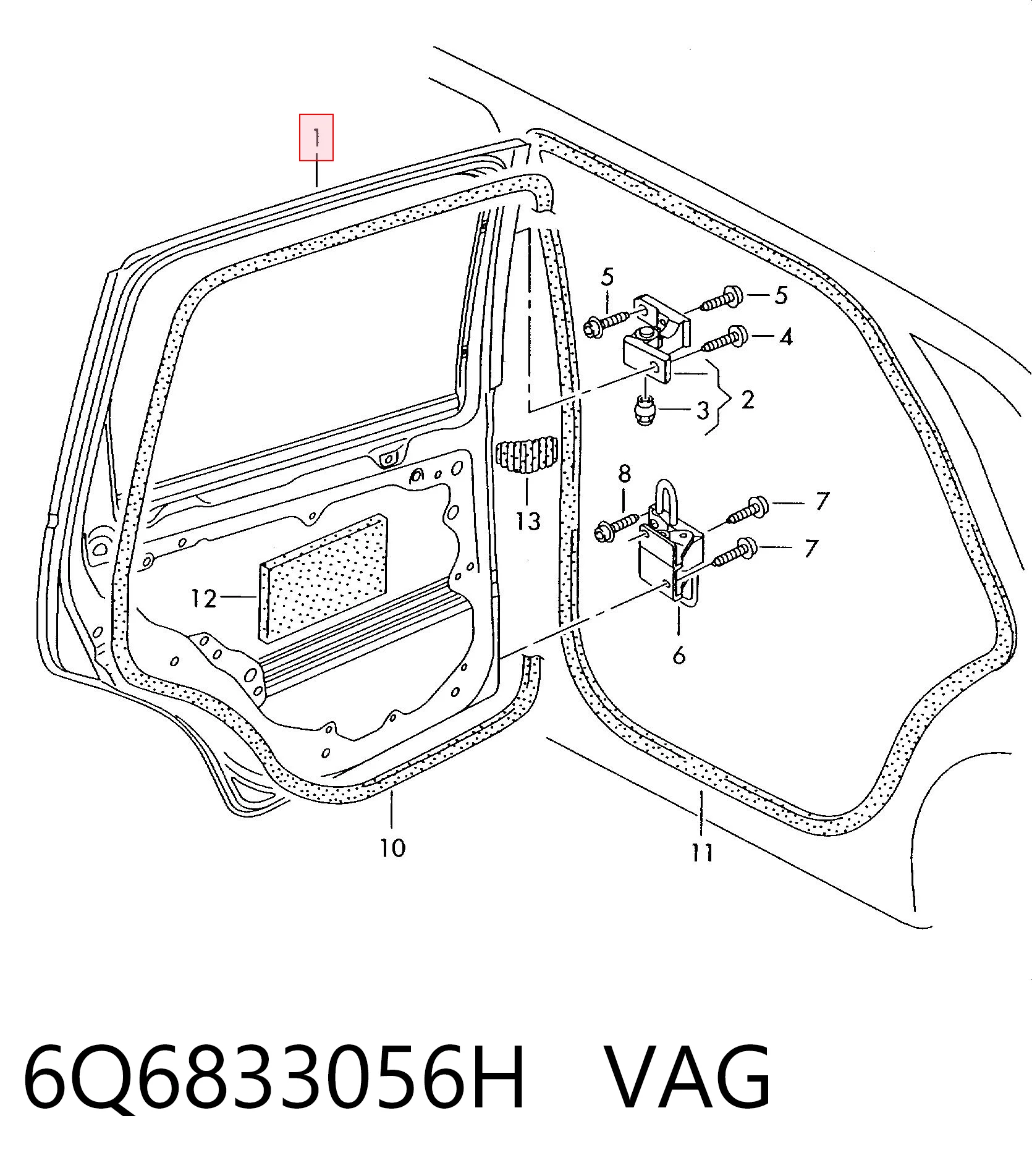 Двері пасажирські задні праві на Volkswagen Polo IV 9N, 9A