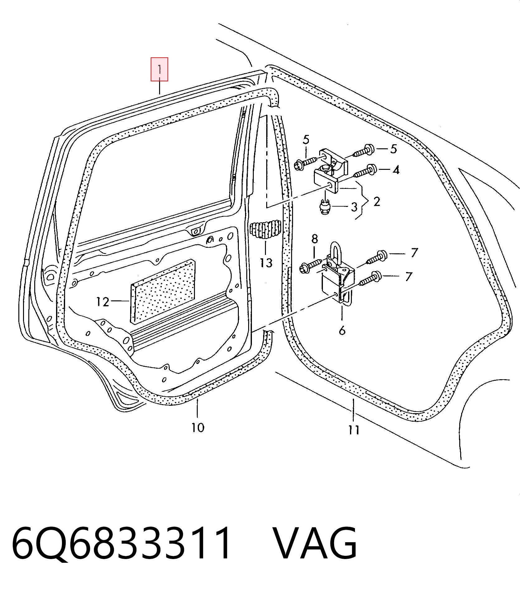 Двері задні Volkswagen Polo IV хетчбек (9N, 9A) (2001 - 2014) ціна, від 82.35 USD