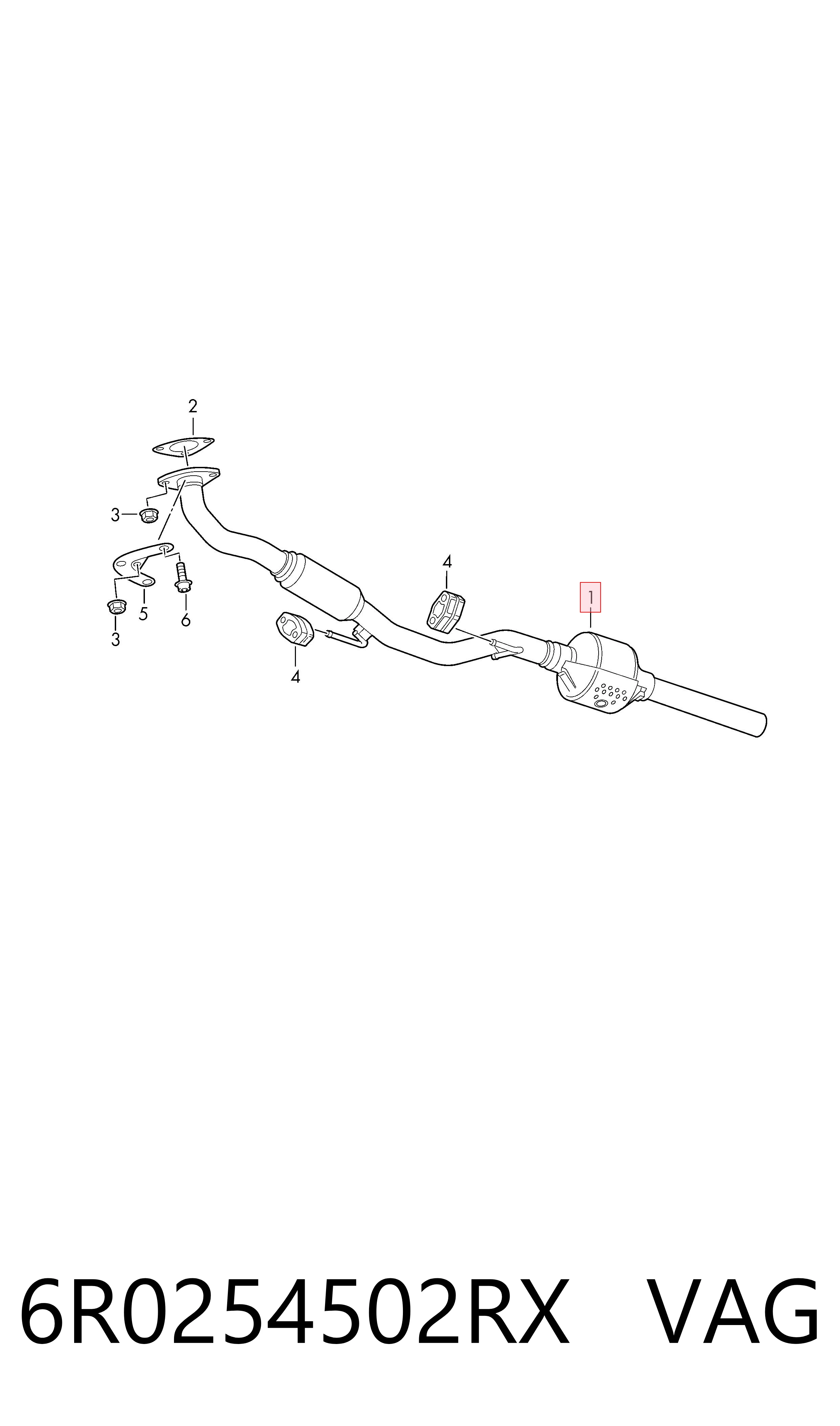 6R0254502RX VAG Глушник передній