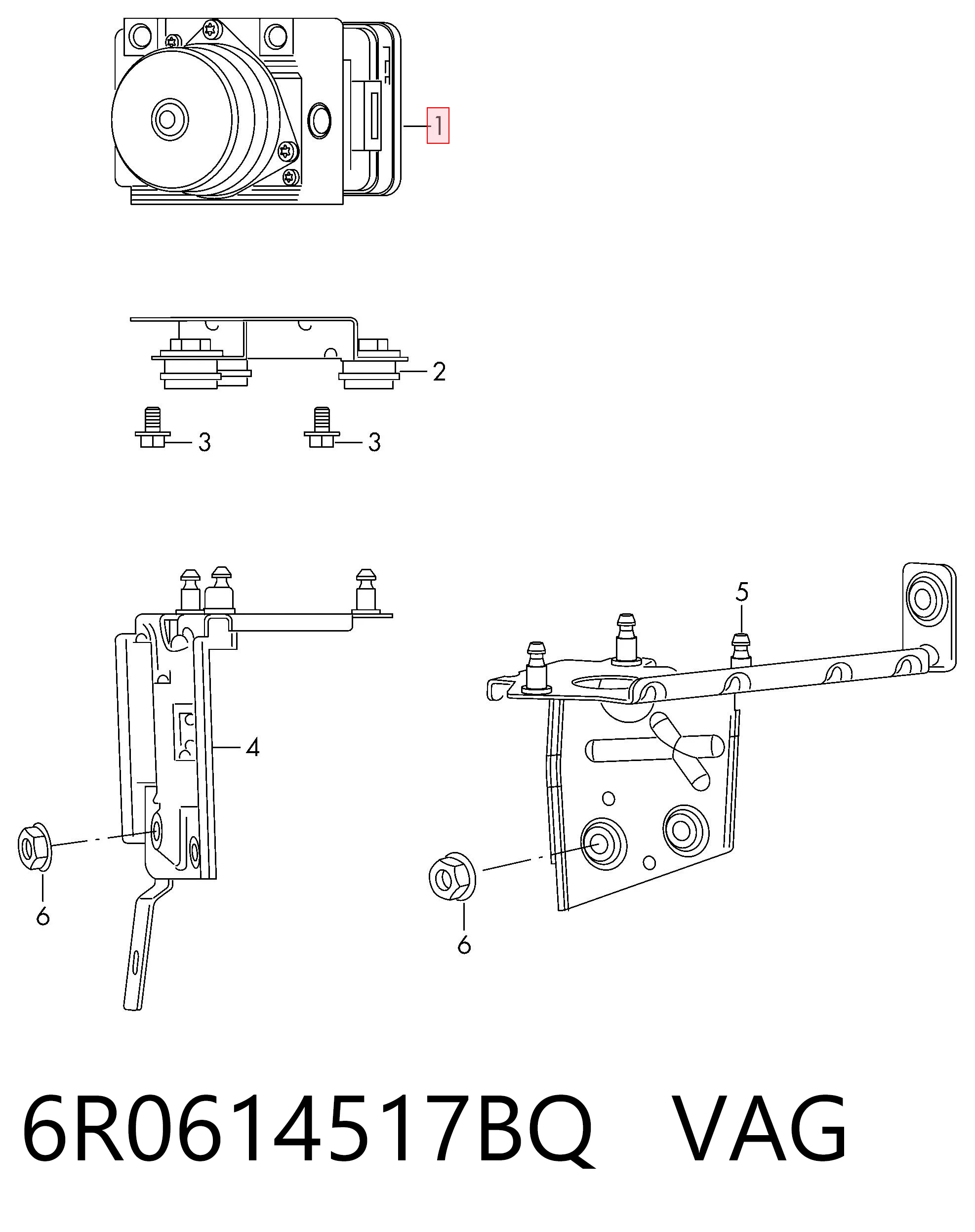 6R0614517BQ VAG Блок управління АБС (ABS)