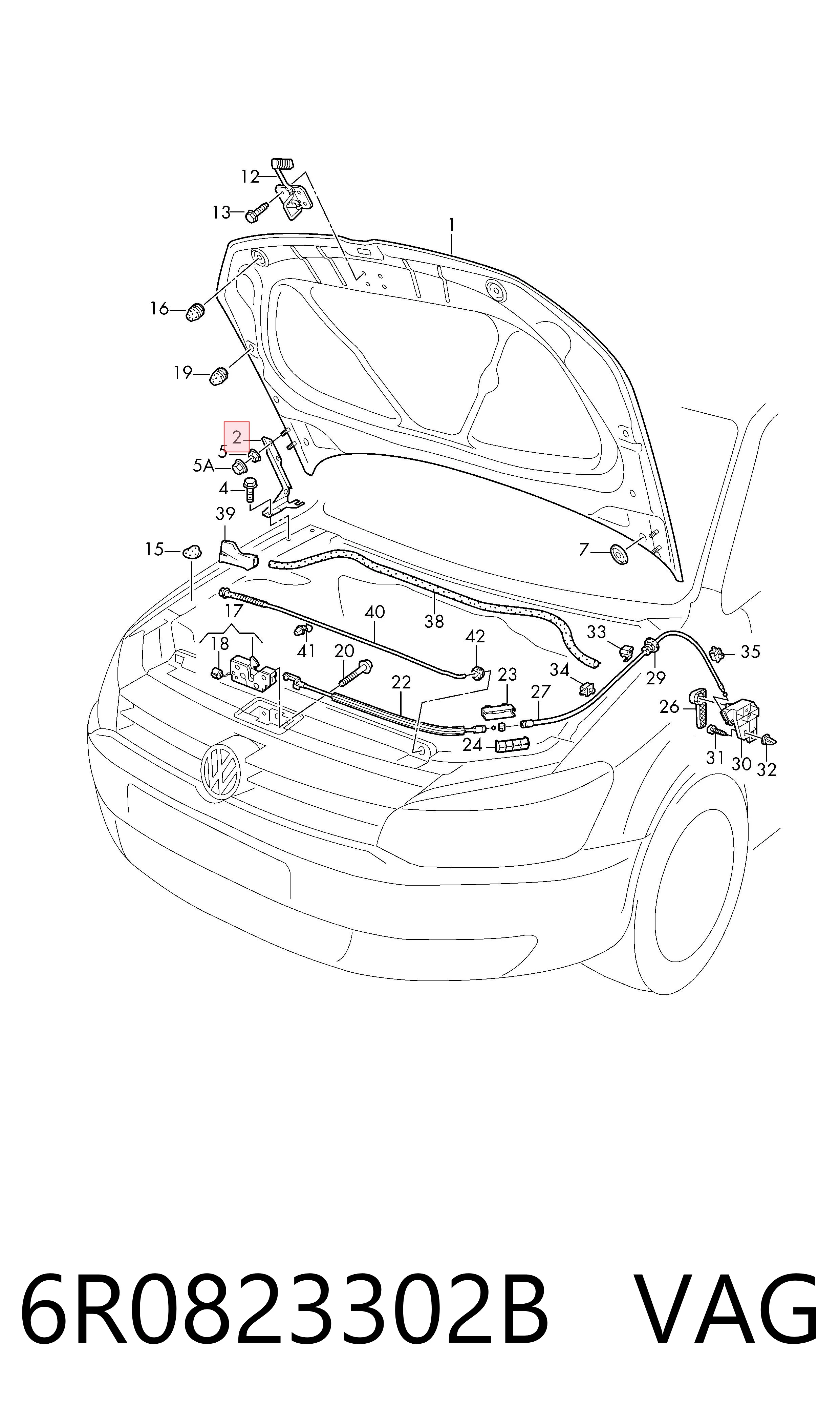 Купити 6R0823302B VAG Шарнір капота правий