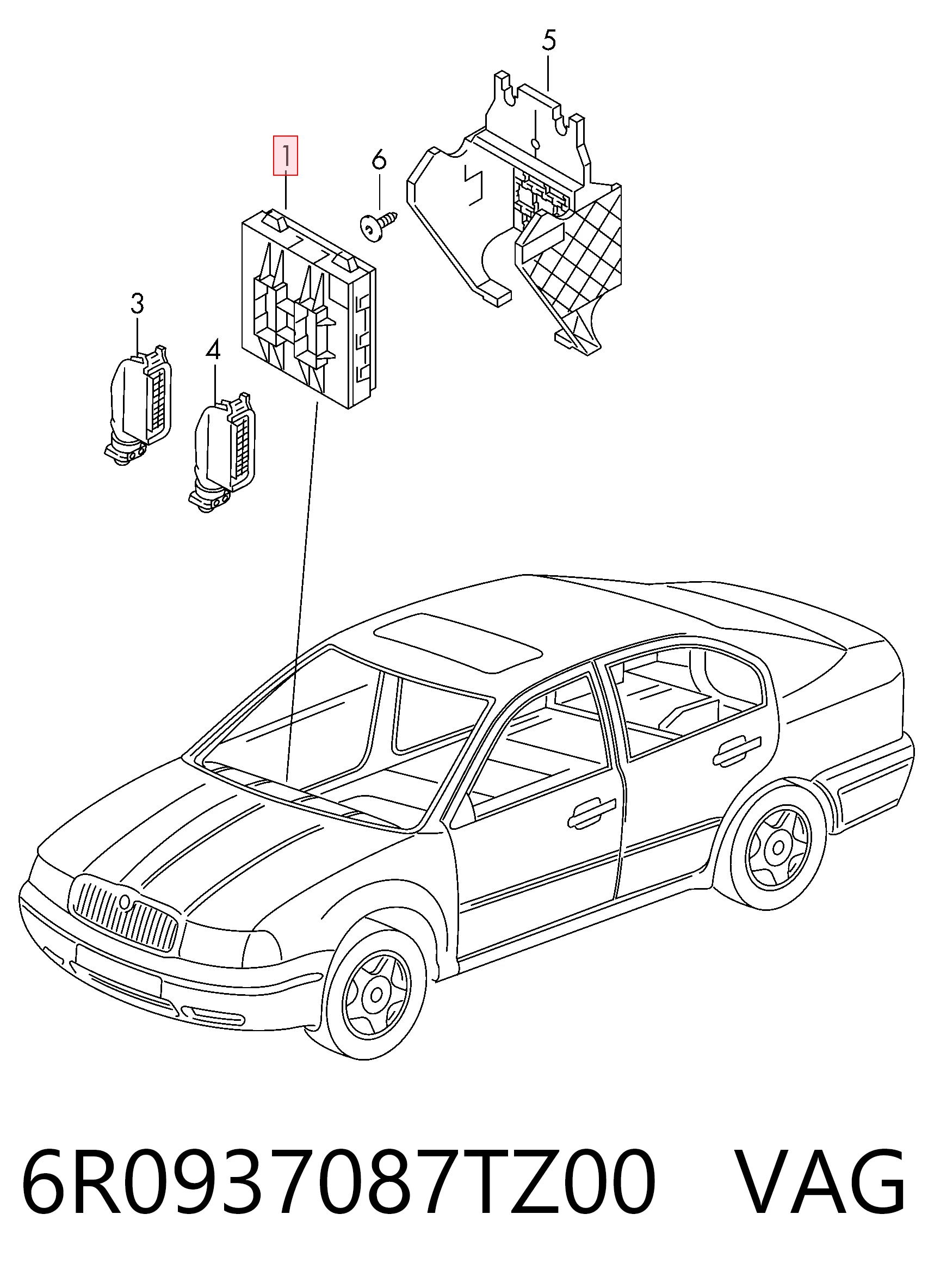 6R0937087TZ00 VAG Блок комфорту