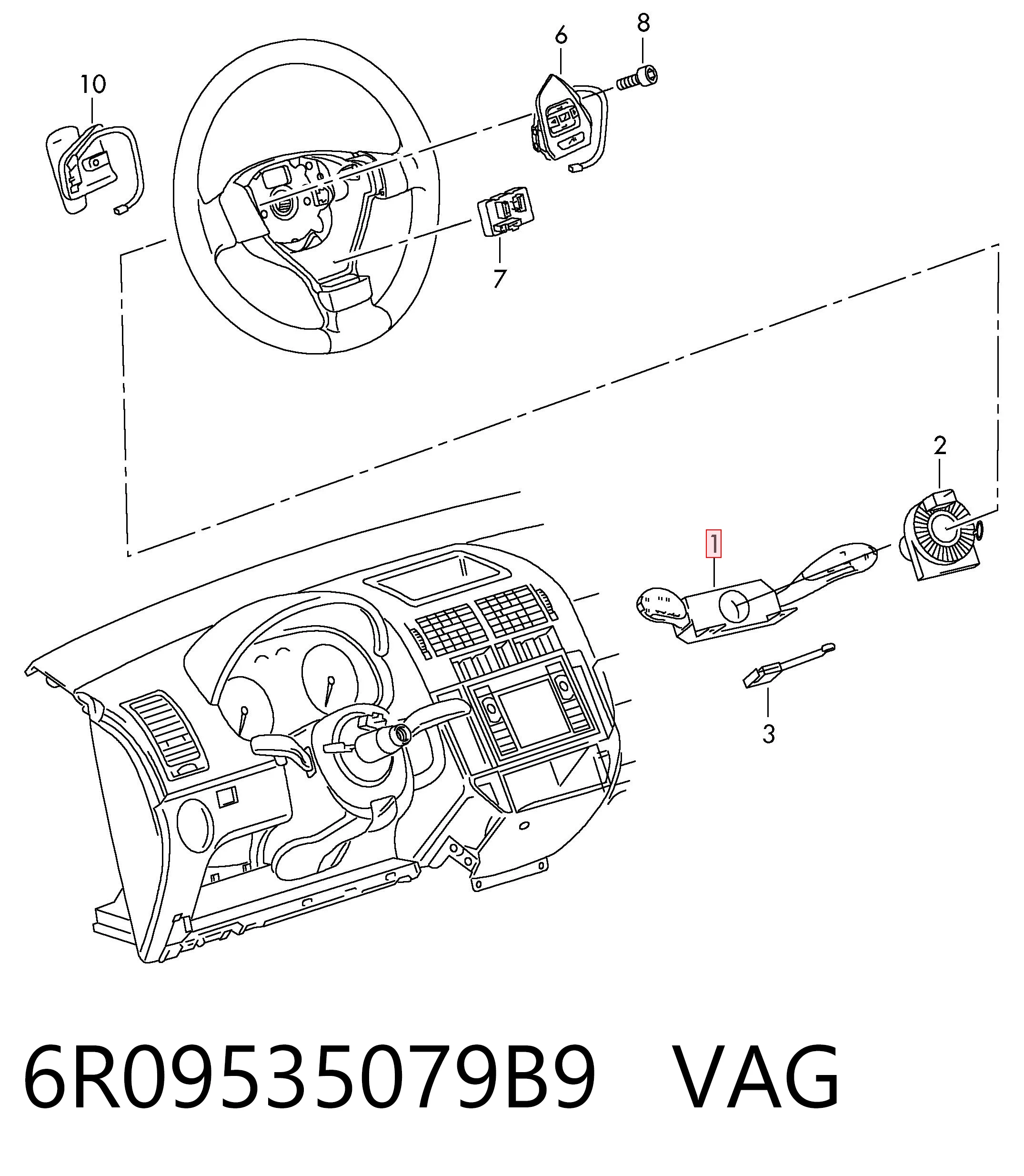 Перемикачі VAG 6R09535079B9 ціна, від 94.95 USD