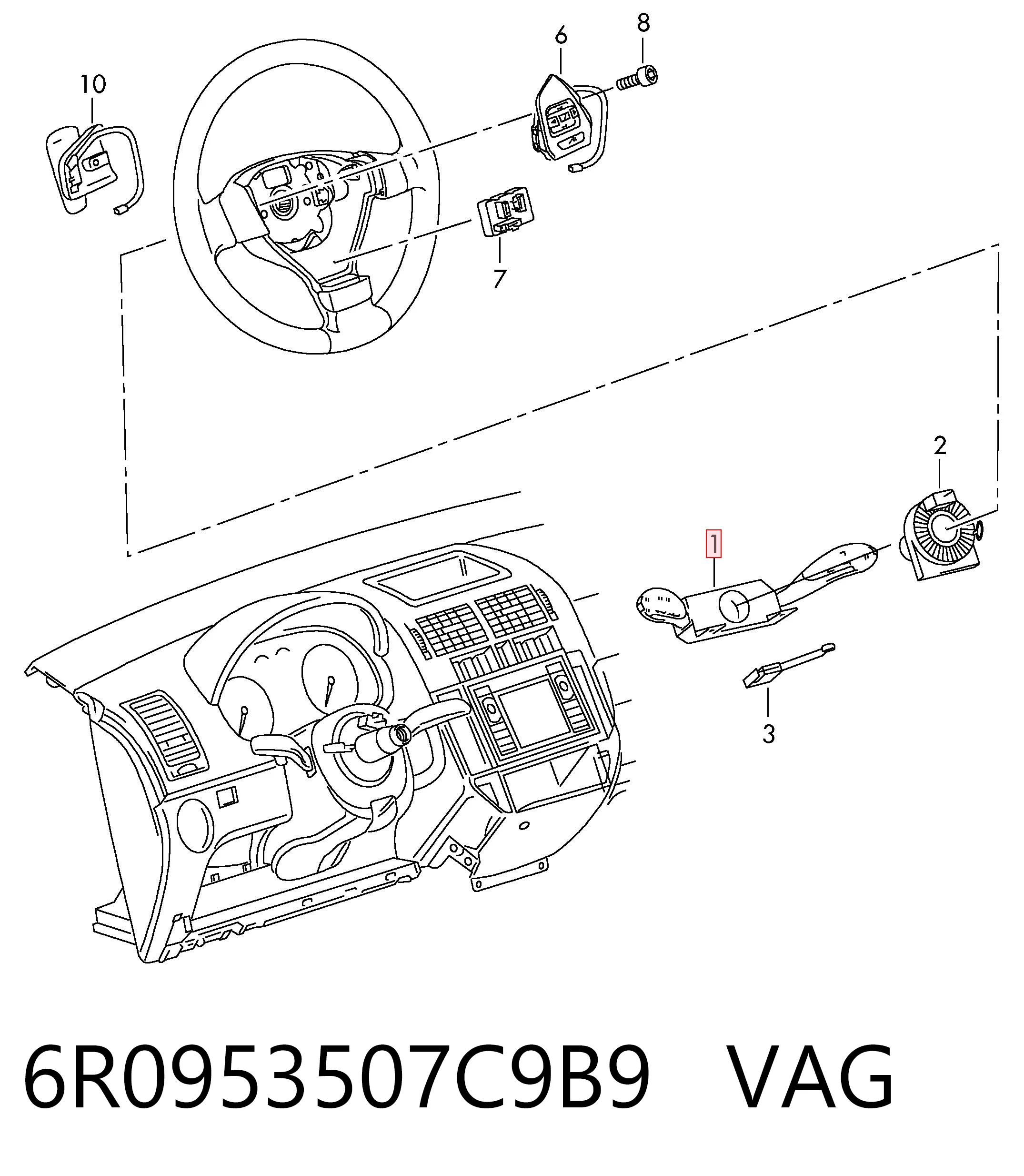 Перемикачі VAG 6R0953507C9B9 ціна, від 101.33 USD