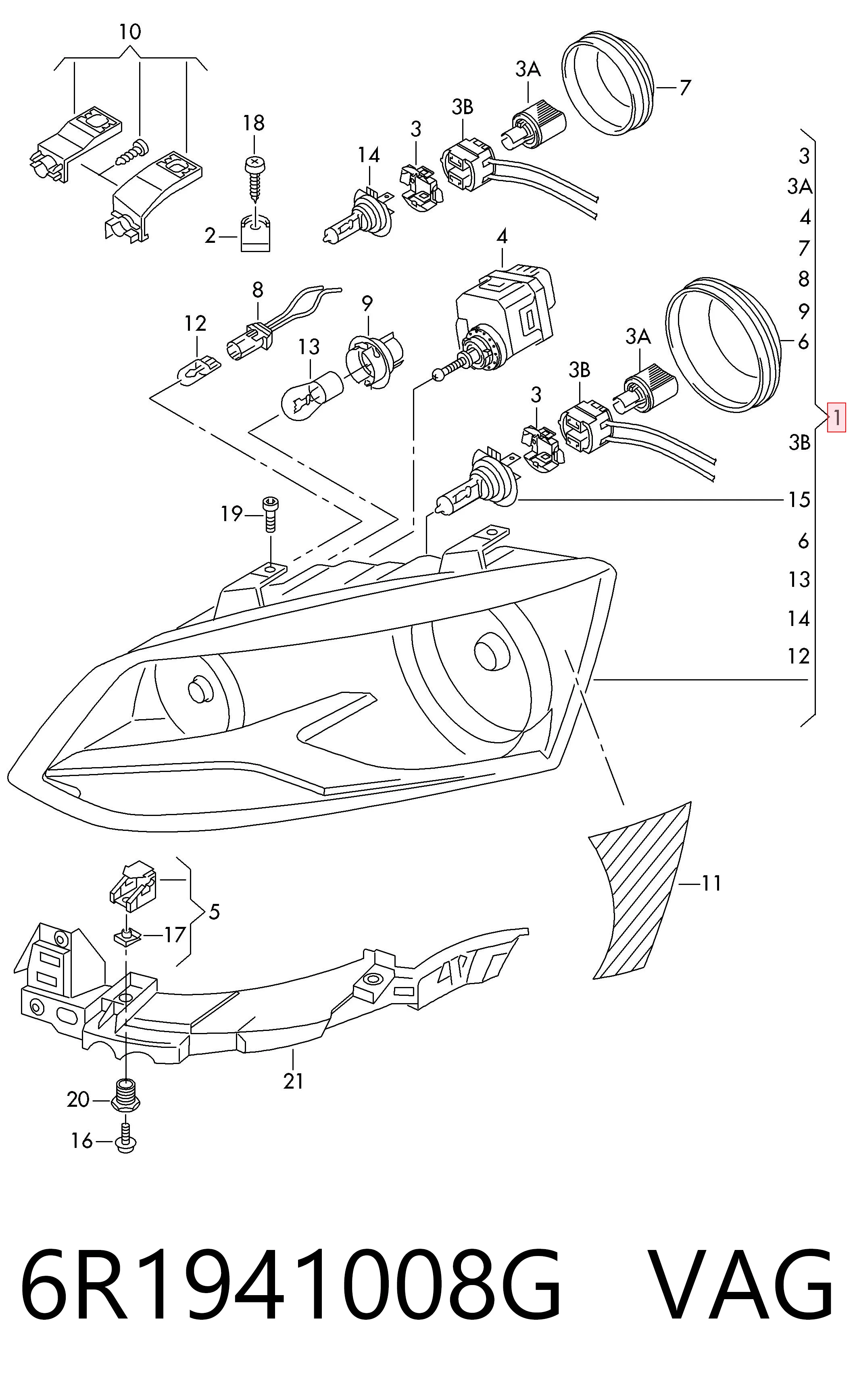 Фара права FP7432R4T TYC