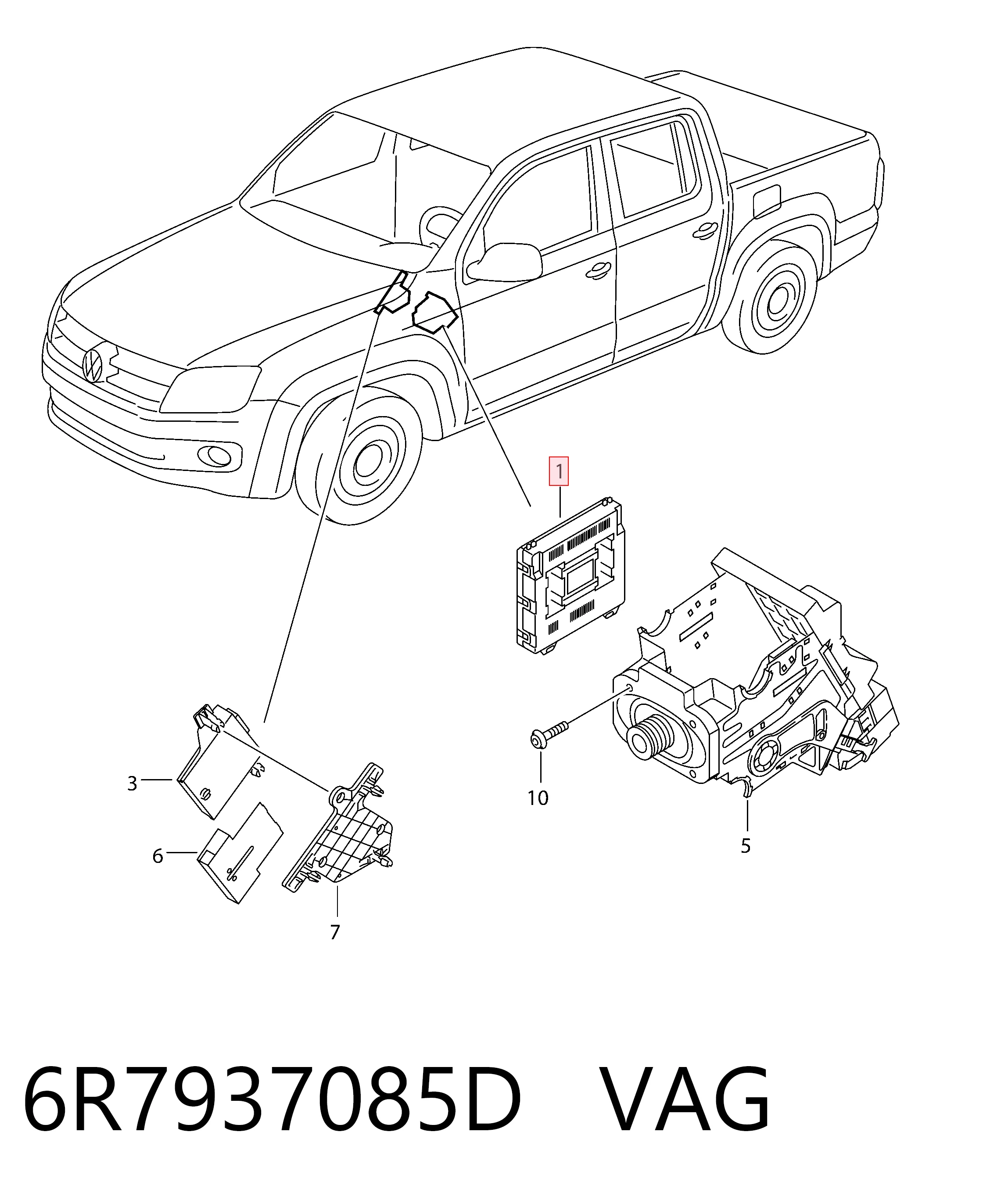 6R7937085D VAG Блок комфорту