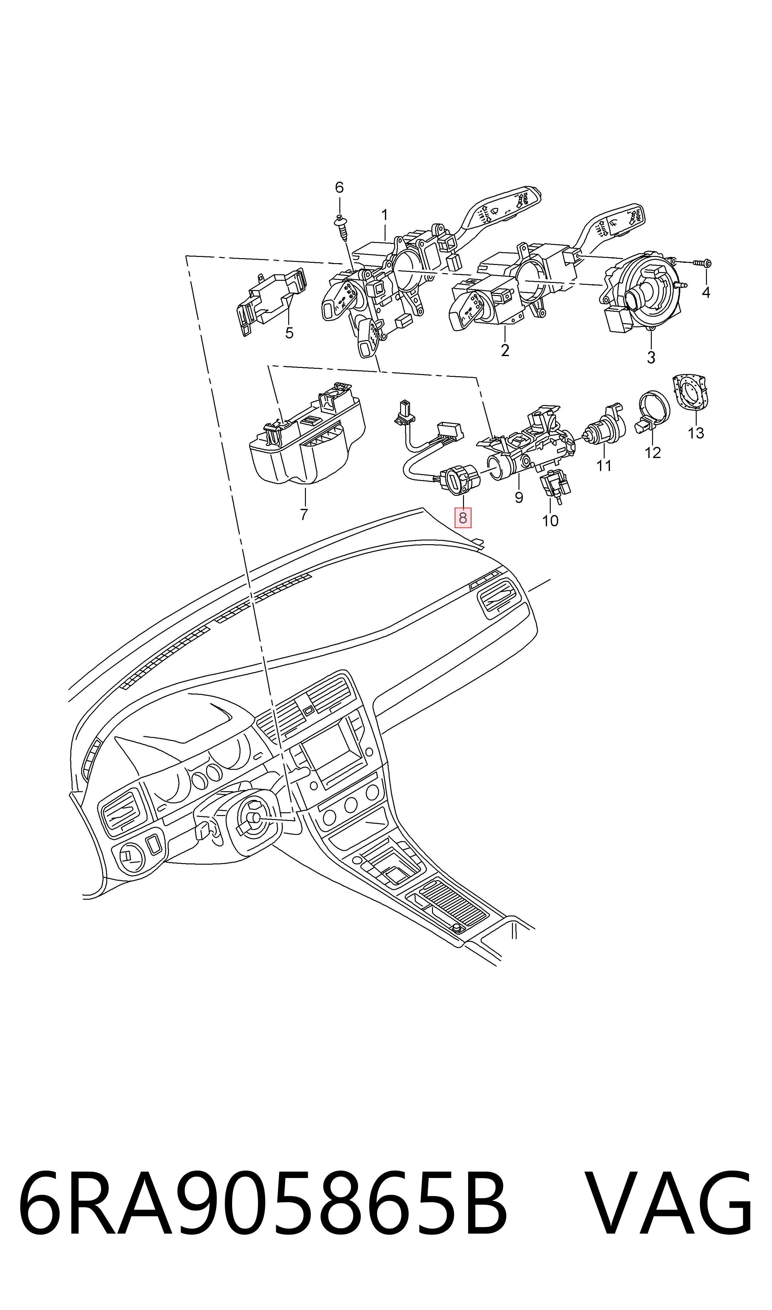 6RA905865B VAG Контактна група замка