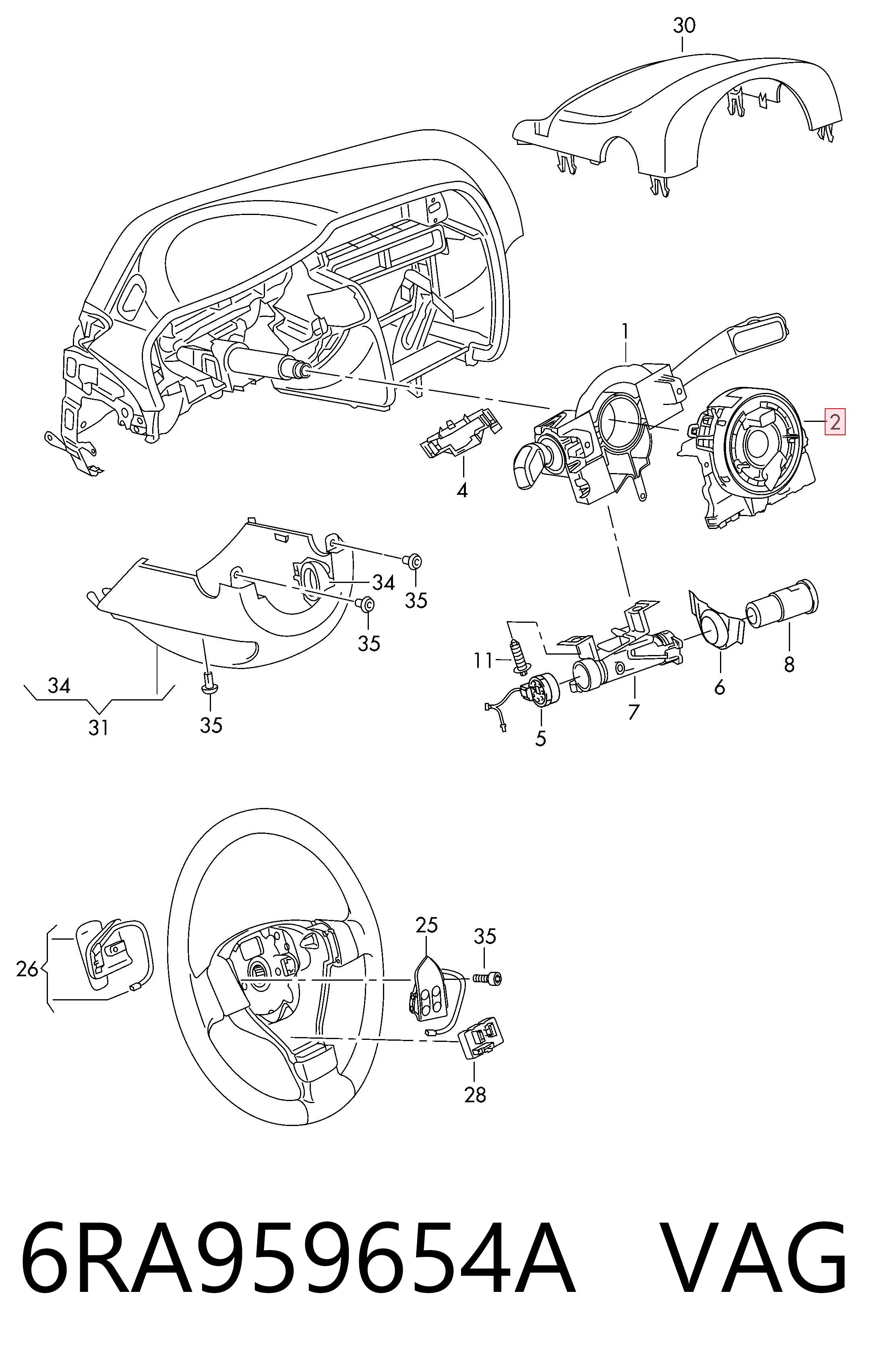 6RA959654A VAG Шлейф Airbag