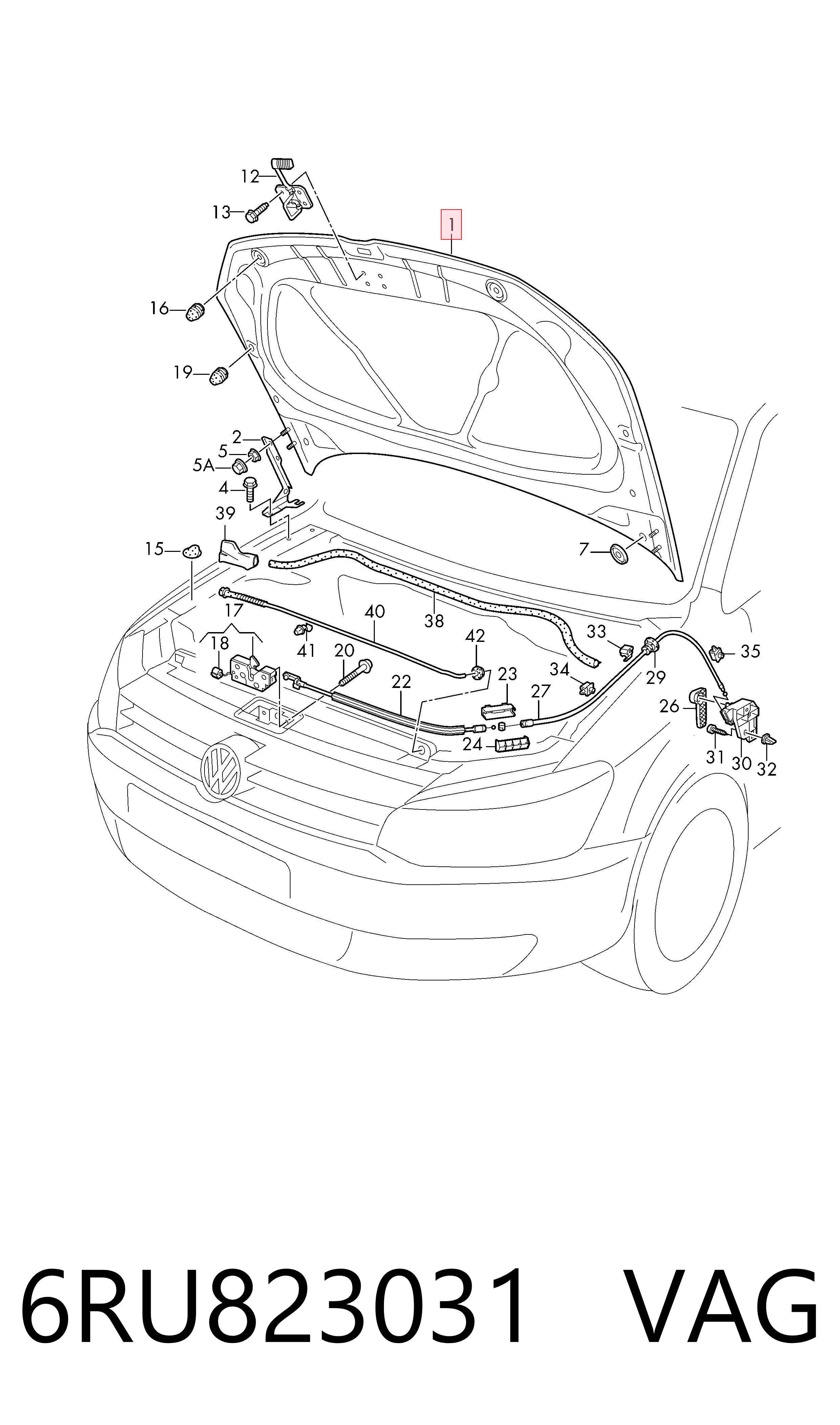 Капот Volkswagen Polo V хетчбек (6R1, 6C1) (2009 - 2022) ціна, від 147.27 USD