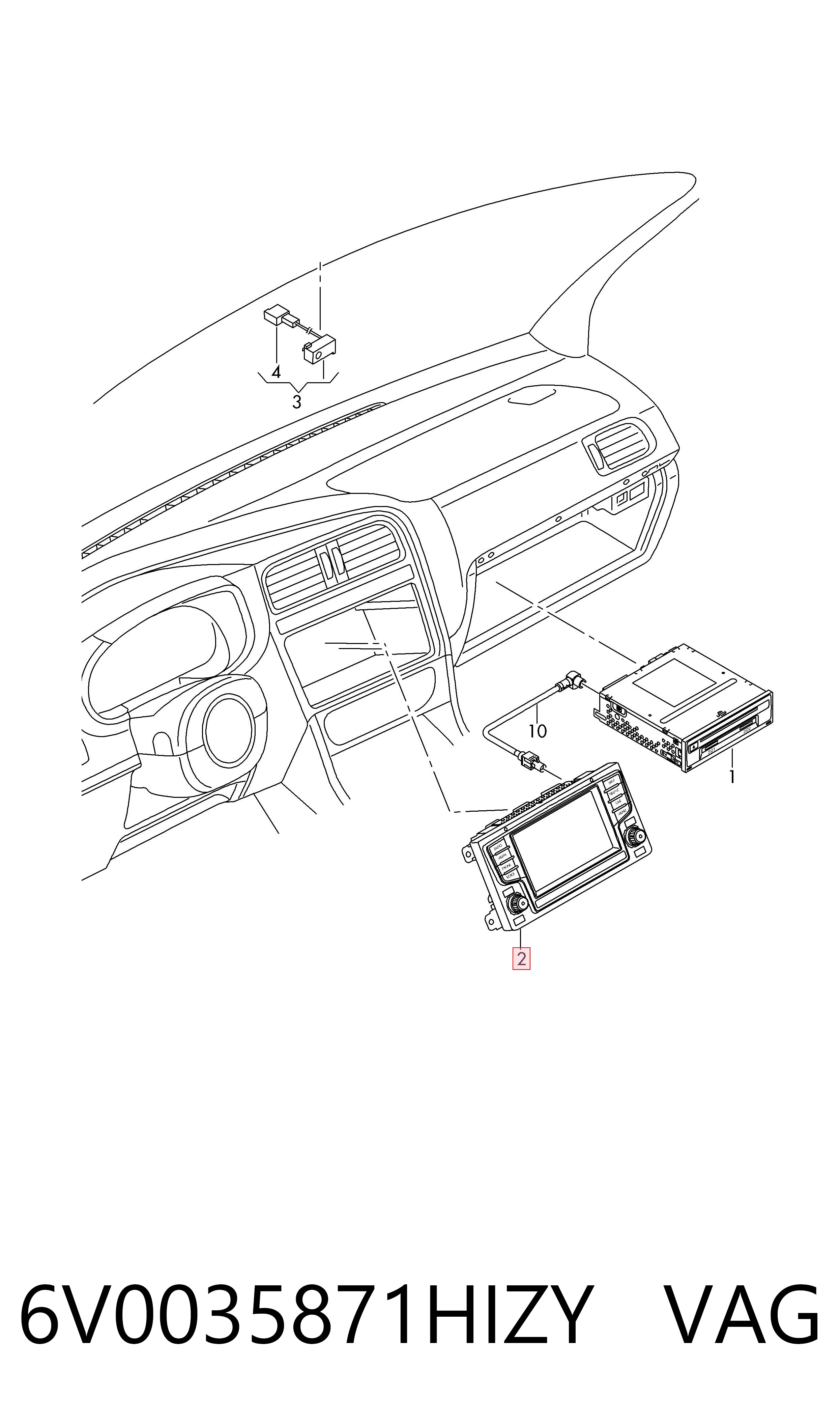 6V0035871HIZY VAG Дисплей бортового комп'ютера