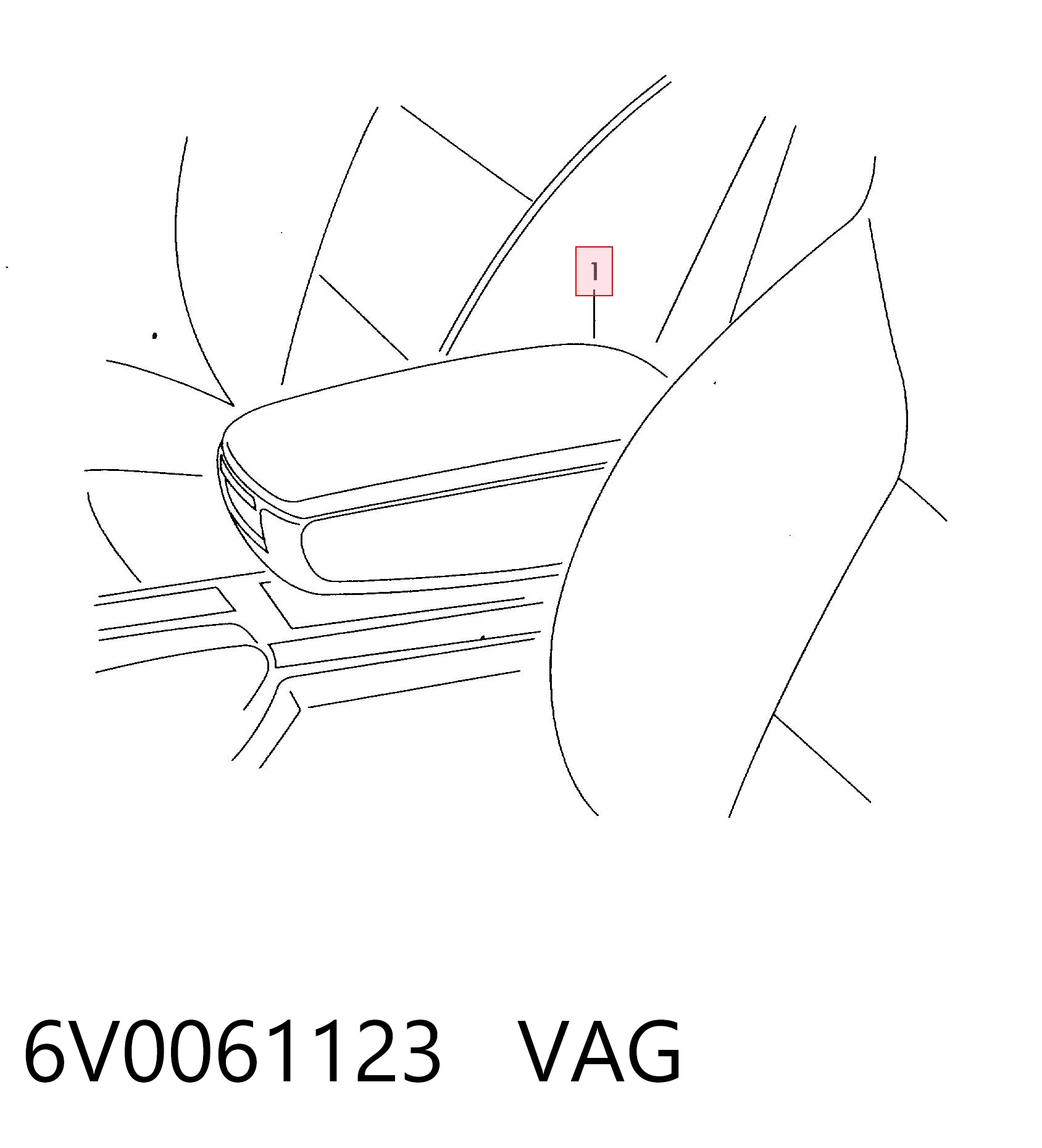 6V0061123 VAG Підлокітник заднього сидіння