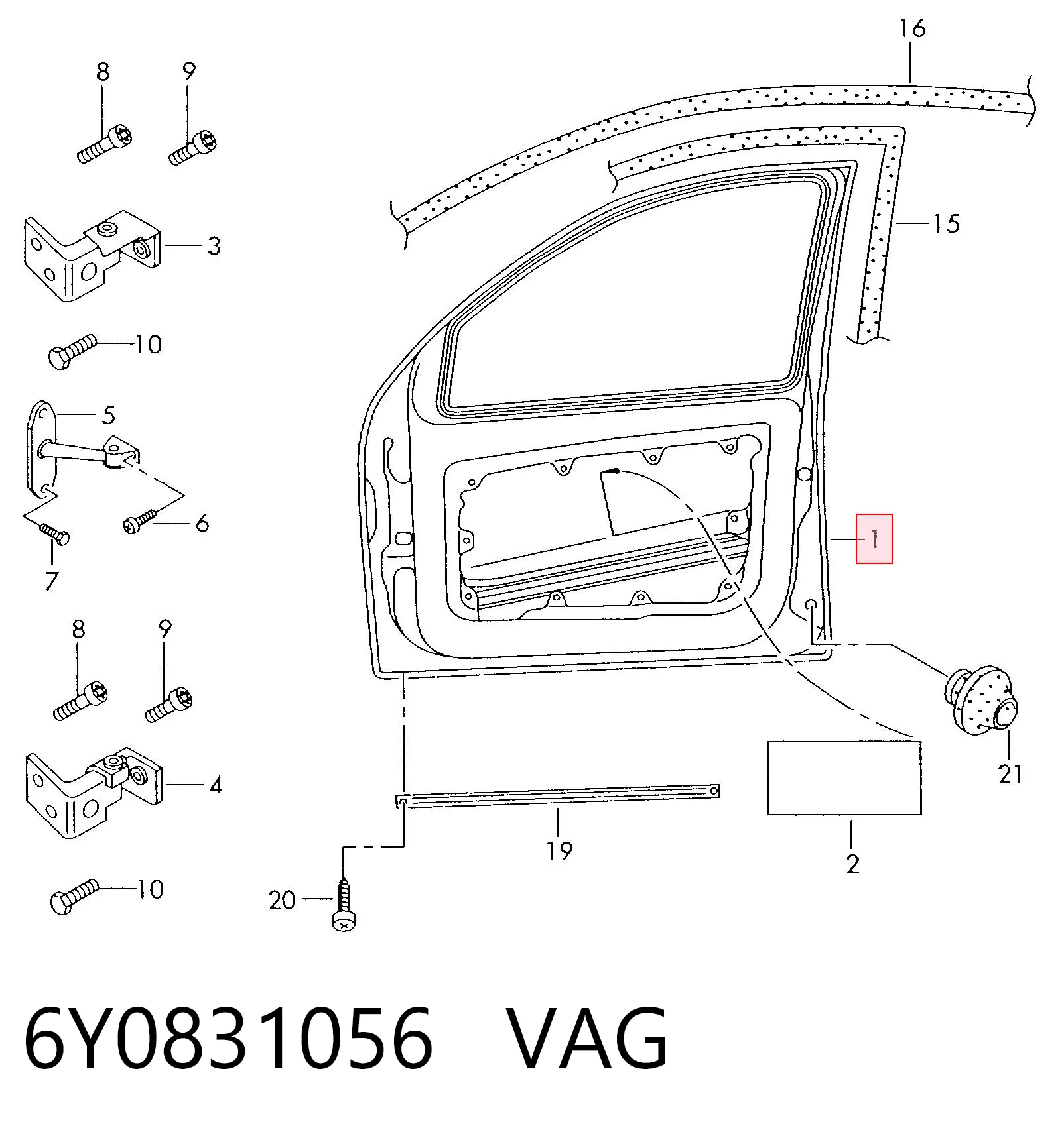 6Y0831056 VAG Пасажирські передні двері
