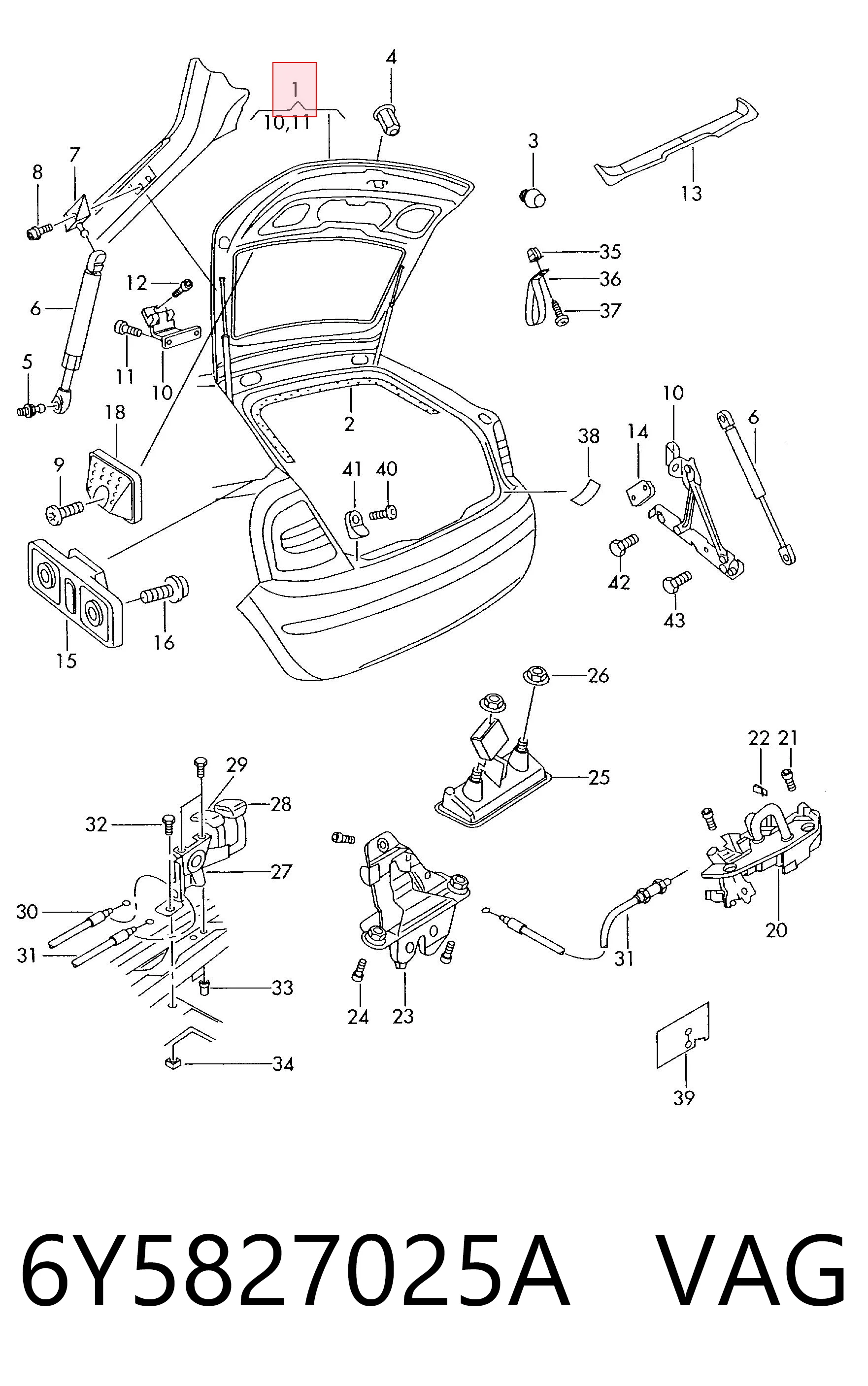 6Y5827025A VAG Кришка багажника