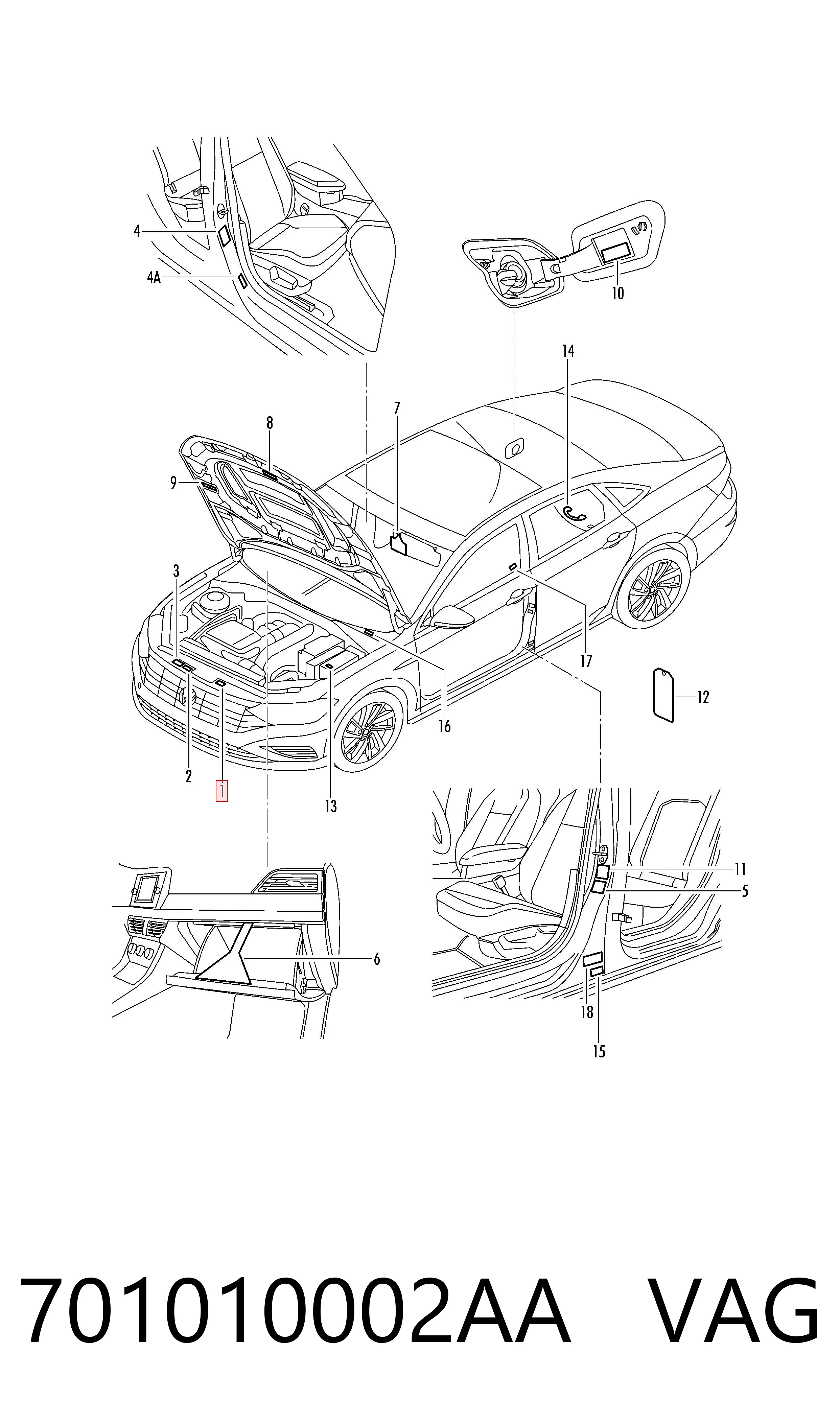 Наклейка на крило переднє Bentley 6Q0010302