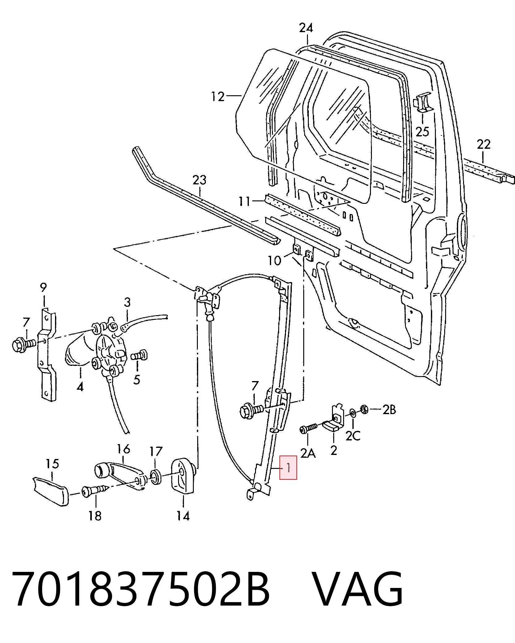 Склопідйомник передньої правої двері VEMO/Vaico 106136
