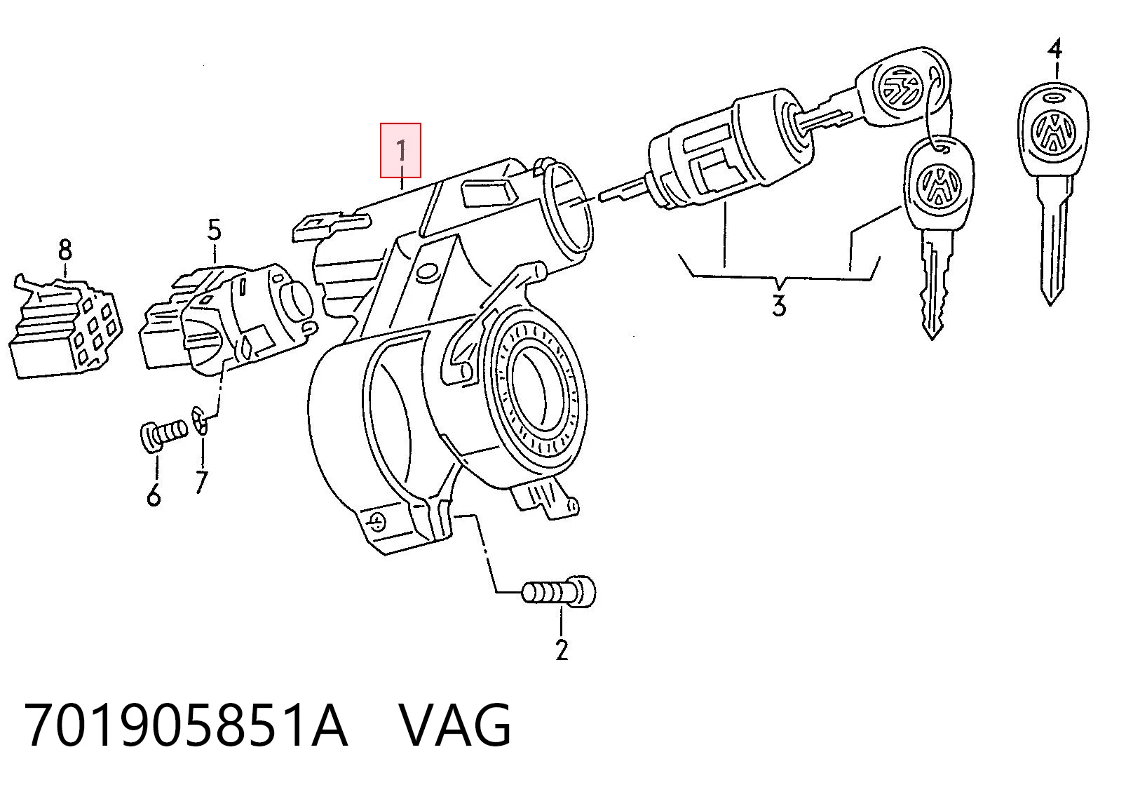 701905851A VAG Замок запалювання
