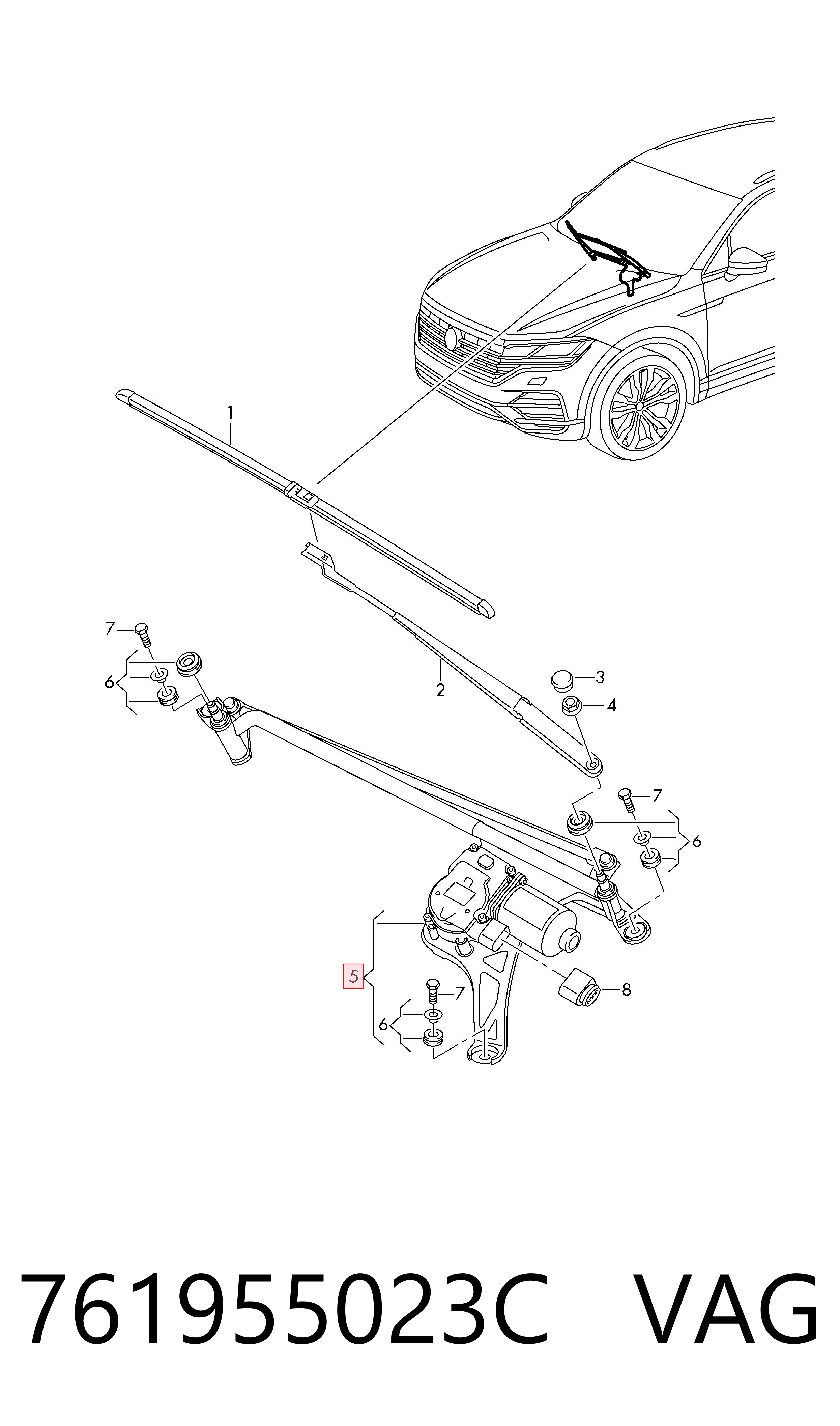 Купити Трапеція двірників Volkswagen Touareg III CR7, RC8