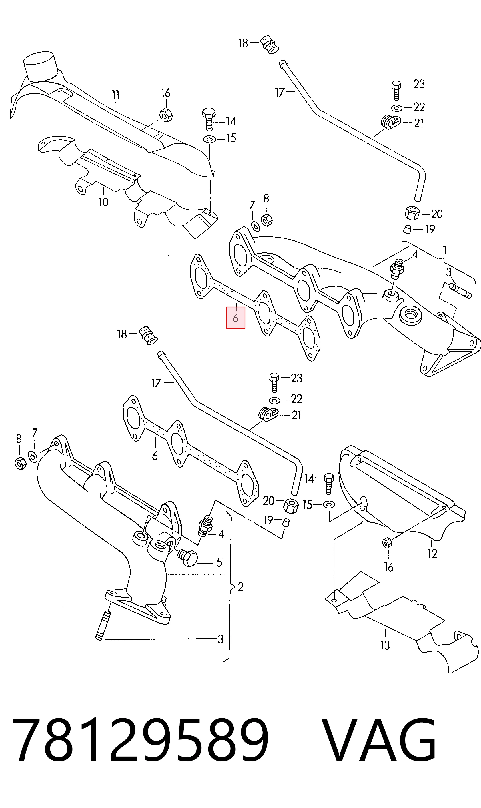 Купити Прокладка колектора Audi 100 C4 4A2
