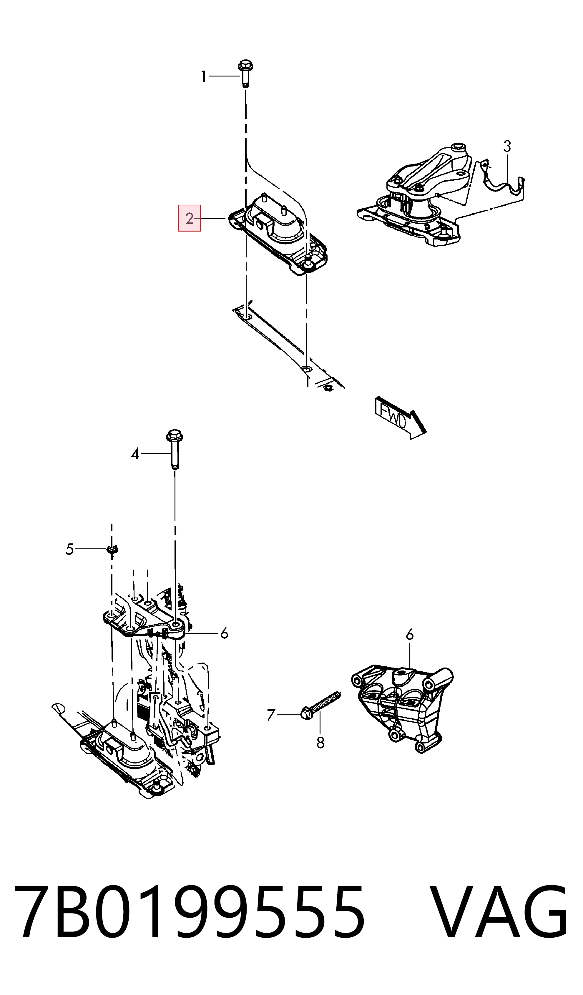 Права опора двигуна Chrysler 04880492AA
