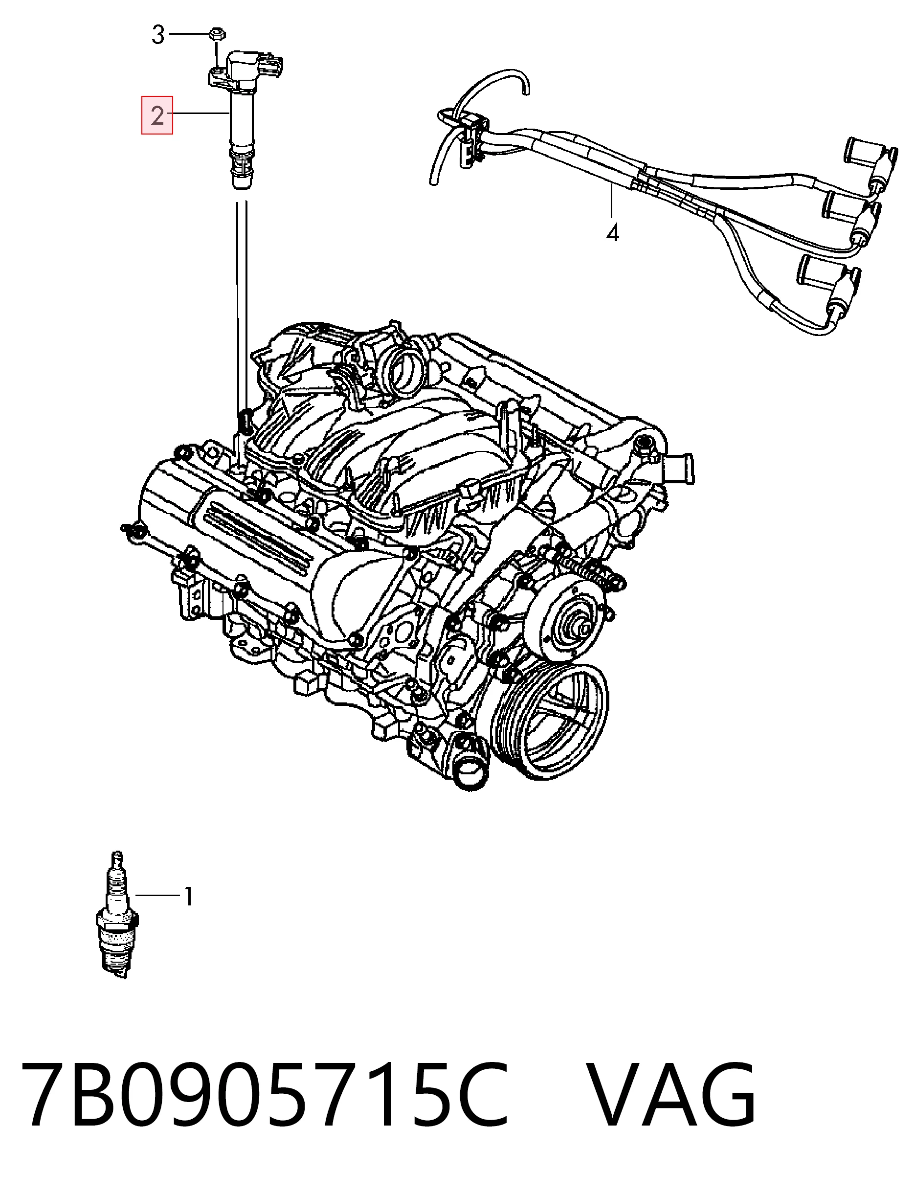 7B0905715C VAG Котушка запалювання