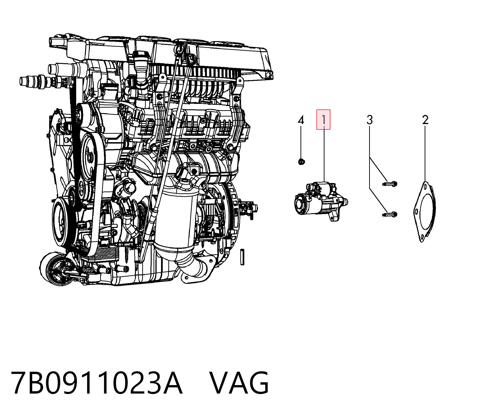 7B0911023A VAG Стартер двигуна