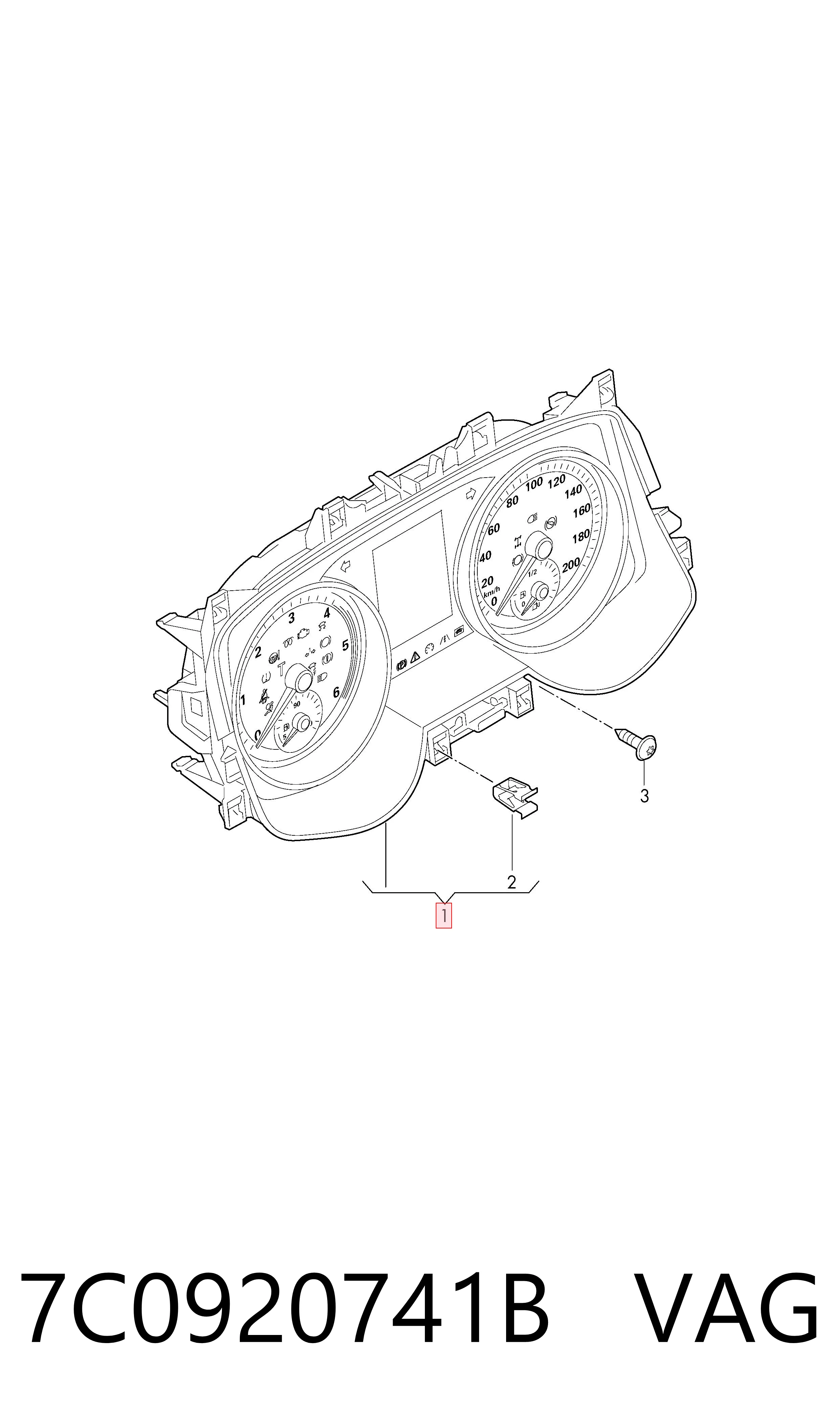 7C0920741B VAG Панель приладів