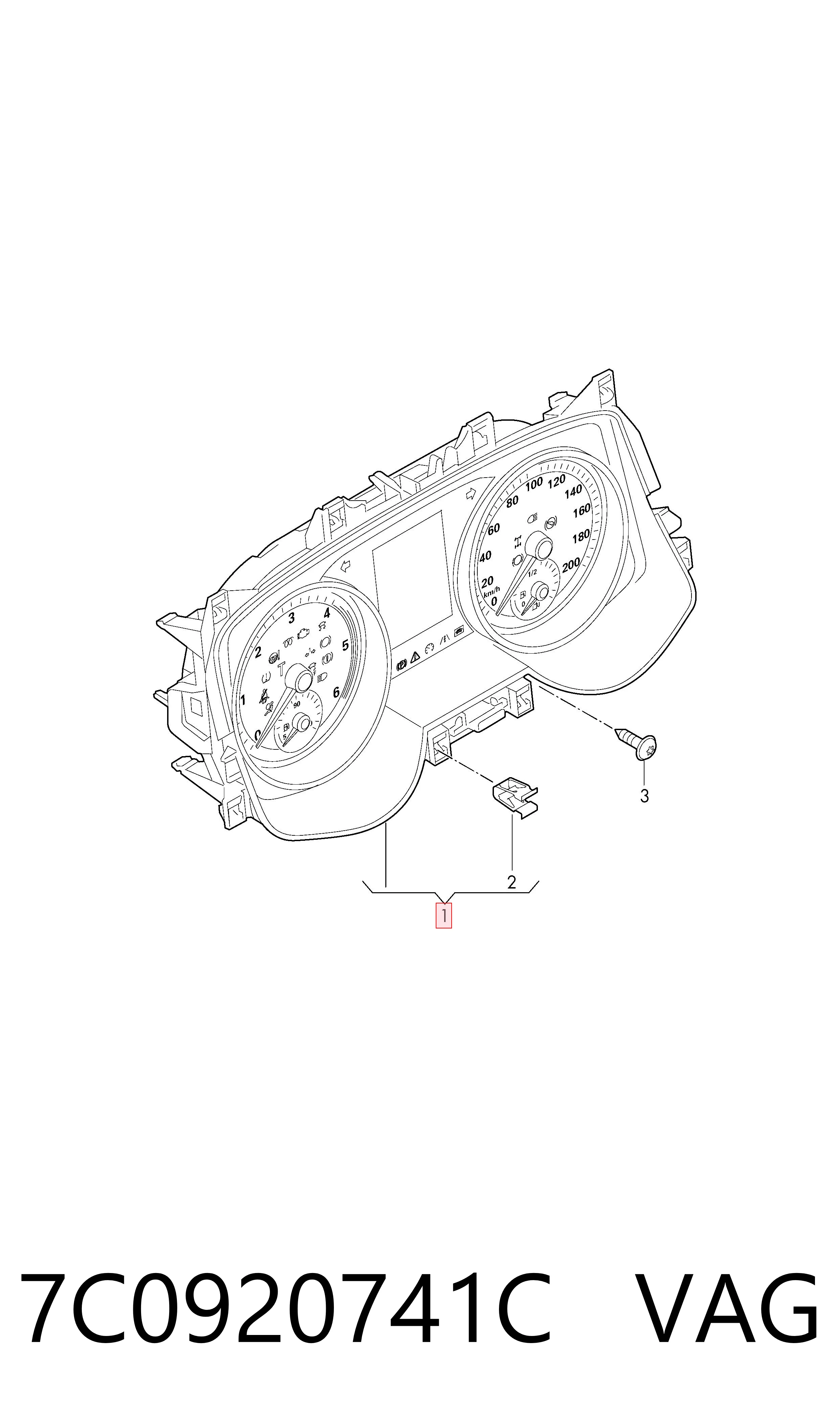 7C0920741C VAG Панель приладів