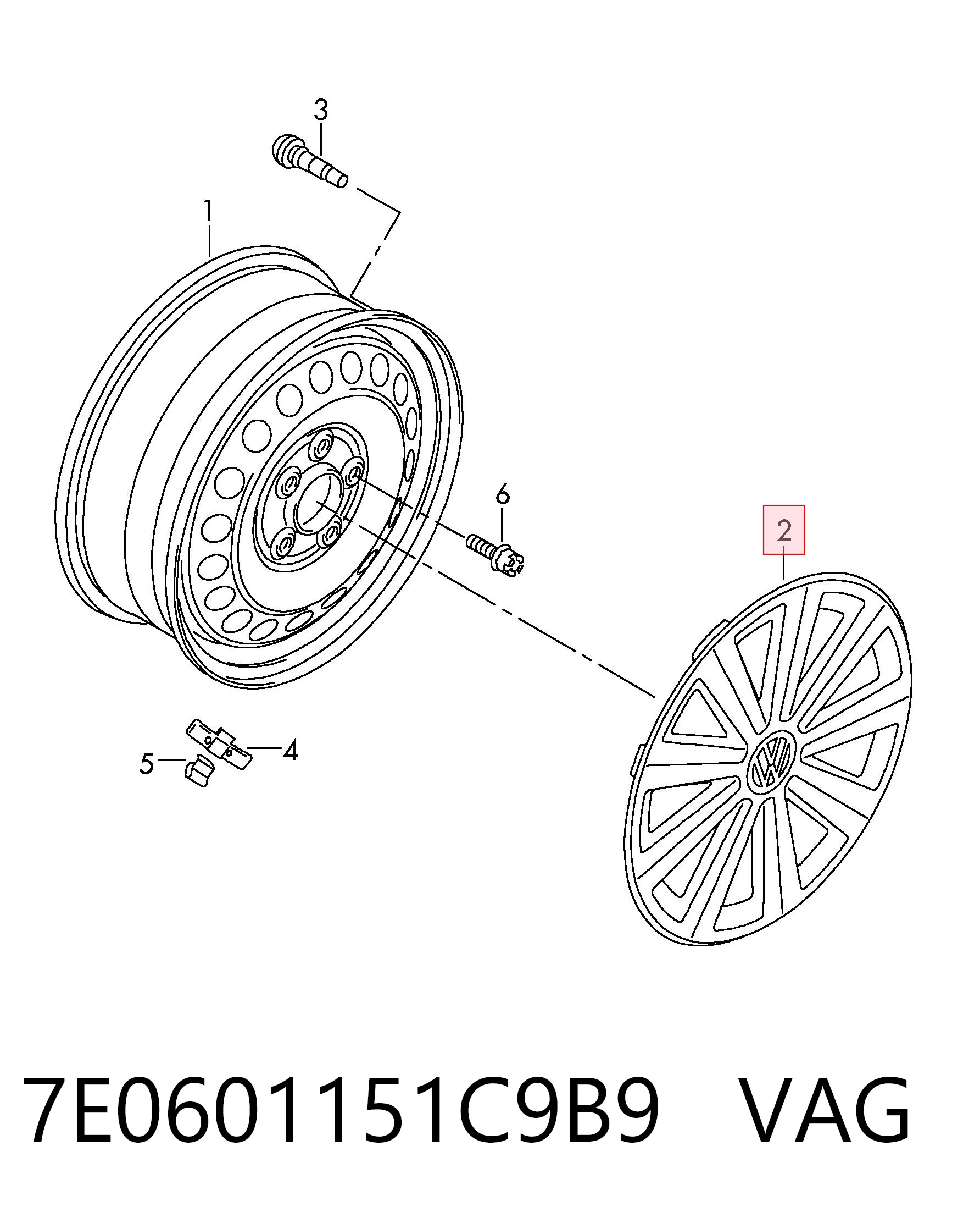 7E0601151C9B9 VAG Ковпаки на колеса