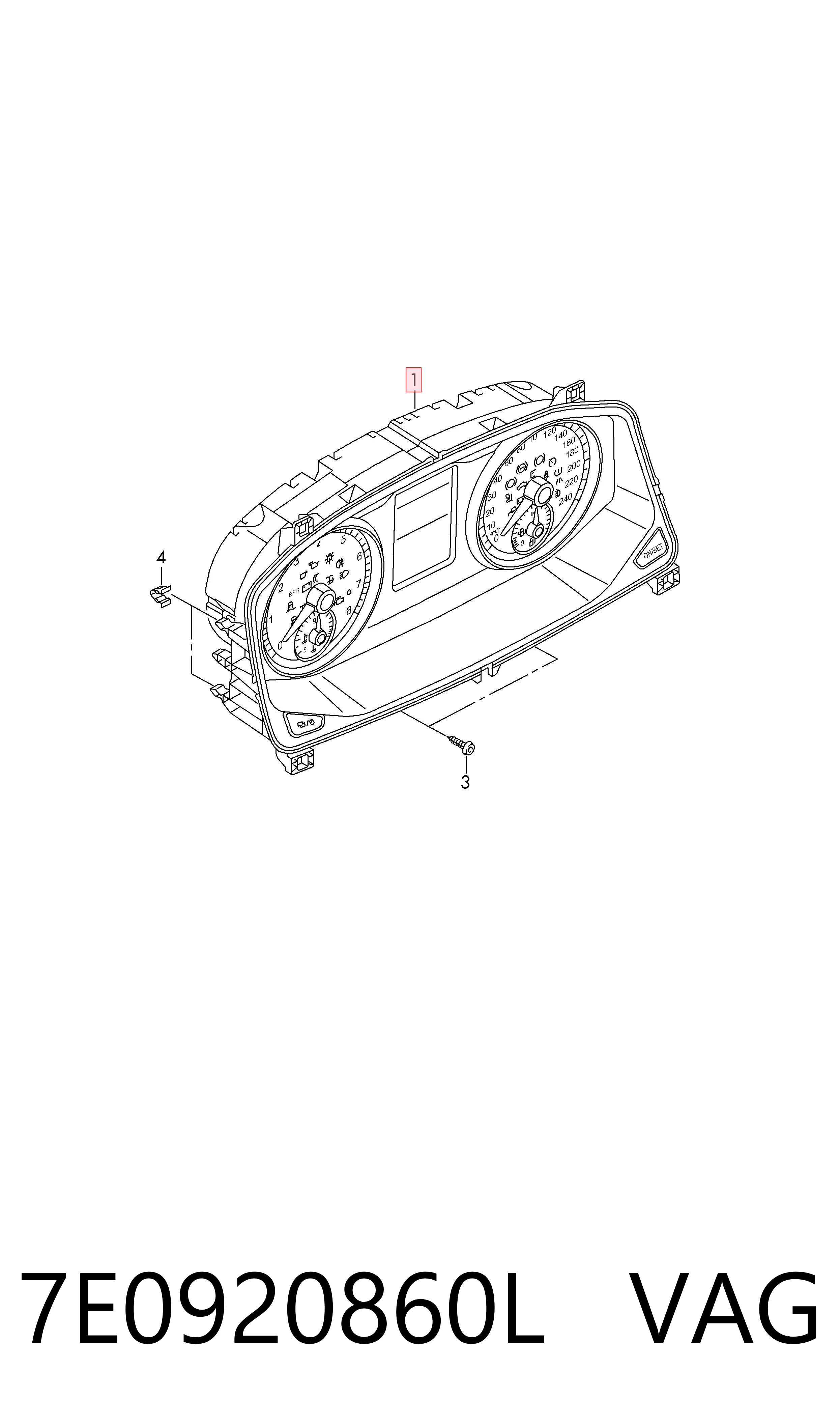 Панель приладів VAG 7E0920860L ціна, від 293.45 USD