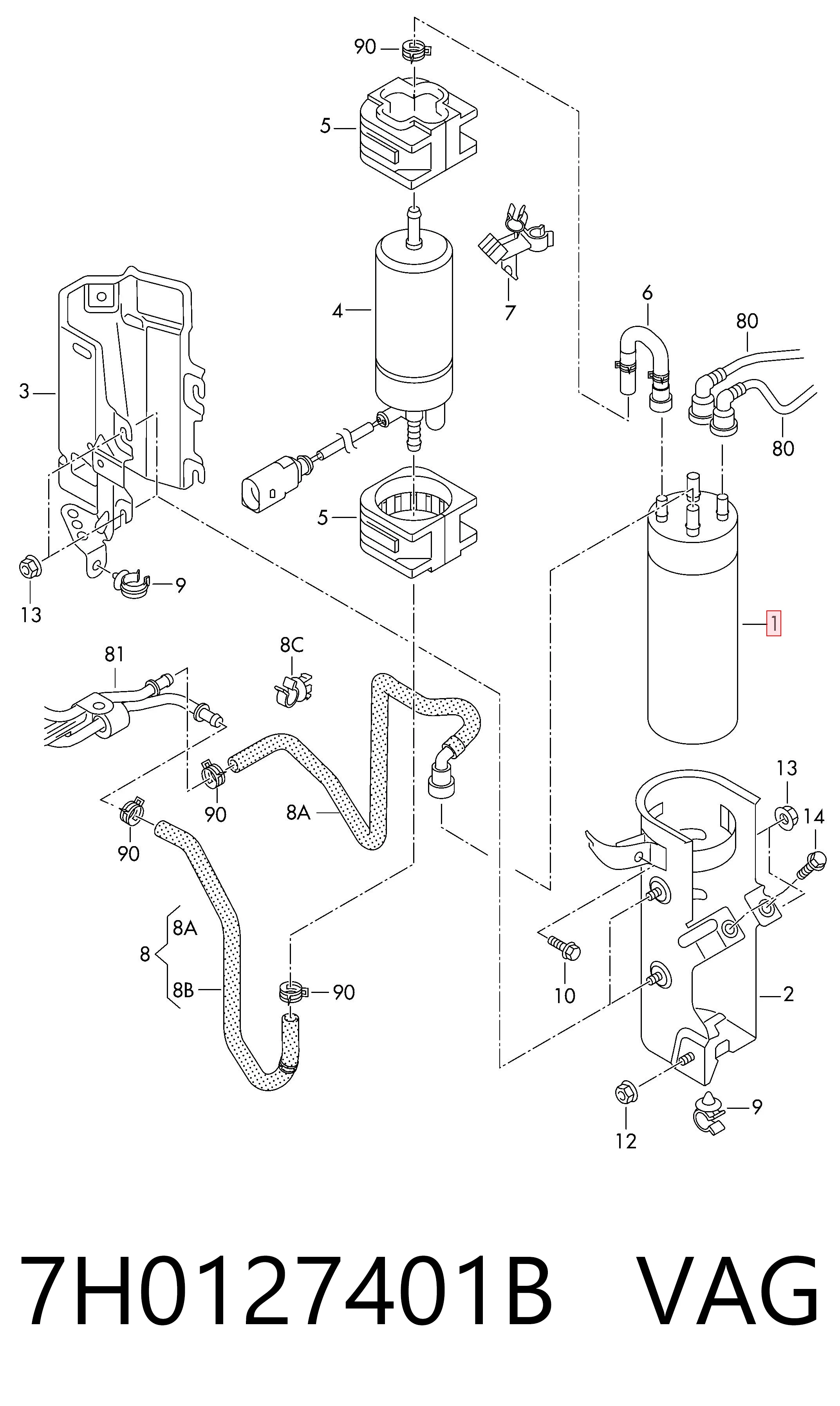 Фільтр тонкого очищення палива VAG 7H0127401B ціна, від 41.56 USD