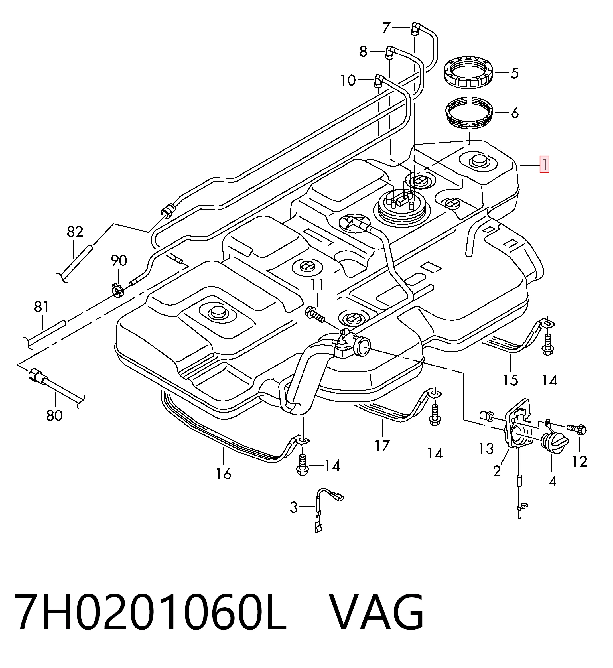 7H0201060L VAG Бак паливний
