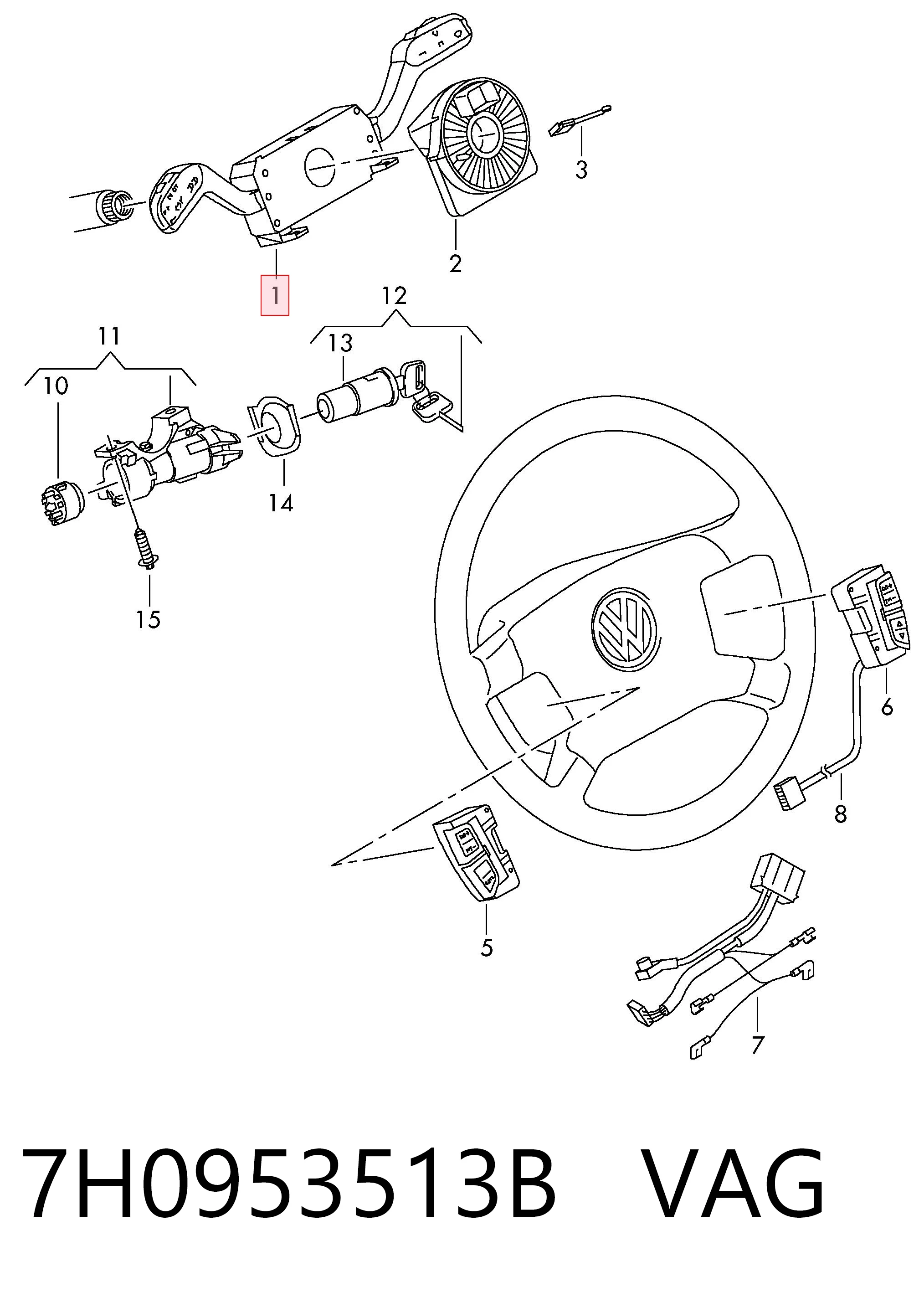 Перемикач підрульовий на Skoda Fabia II 5J2, 542, 572, 582