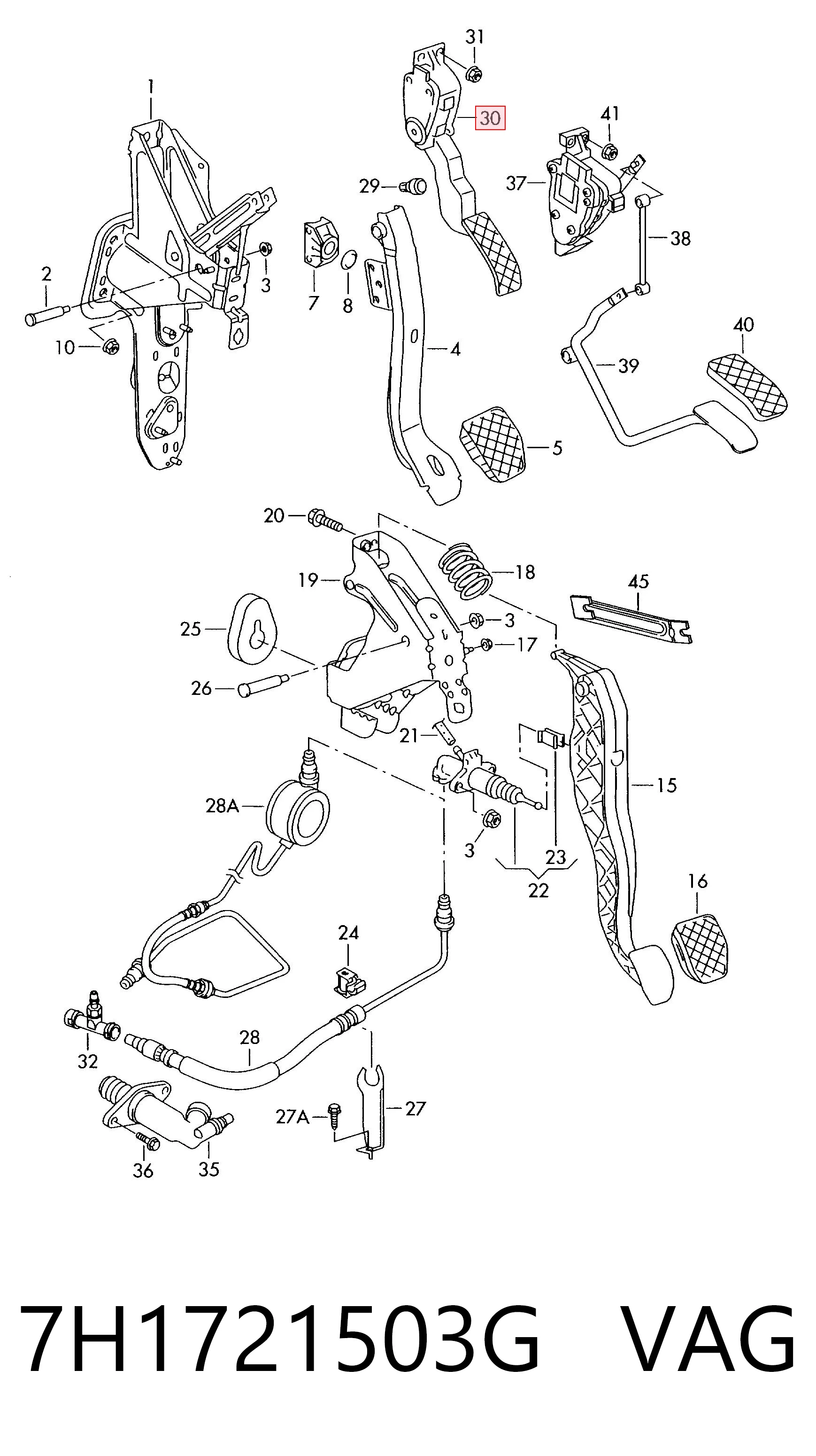 Педаль газу (акселератора) на Volkswagen Transporter T6 SGA, SGH, SHA, SHH