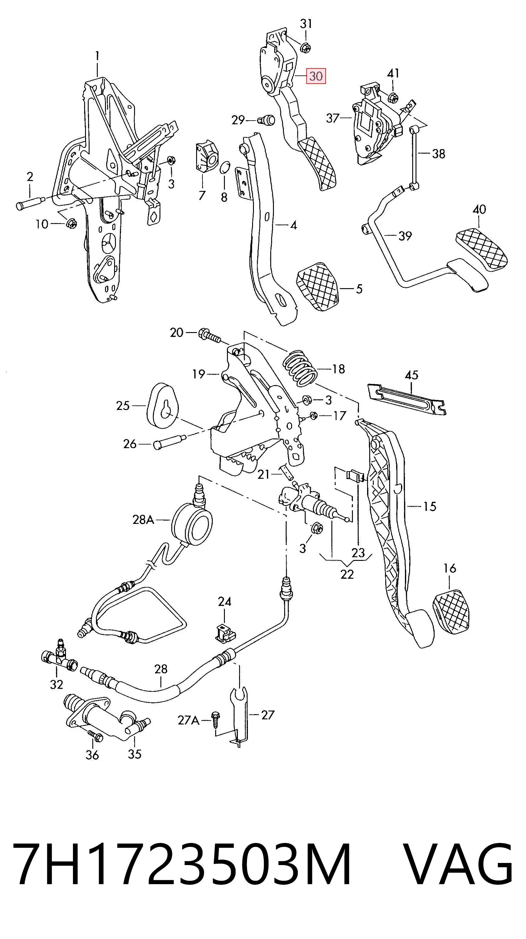 Підаль газу Volkswagen Multivan T5 мінівен (7HM, 7HN, 7HF, 7EF, 7EM, 7EN) (2003 - 2016) ціна, від 29.14 USD