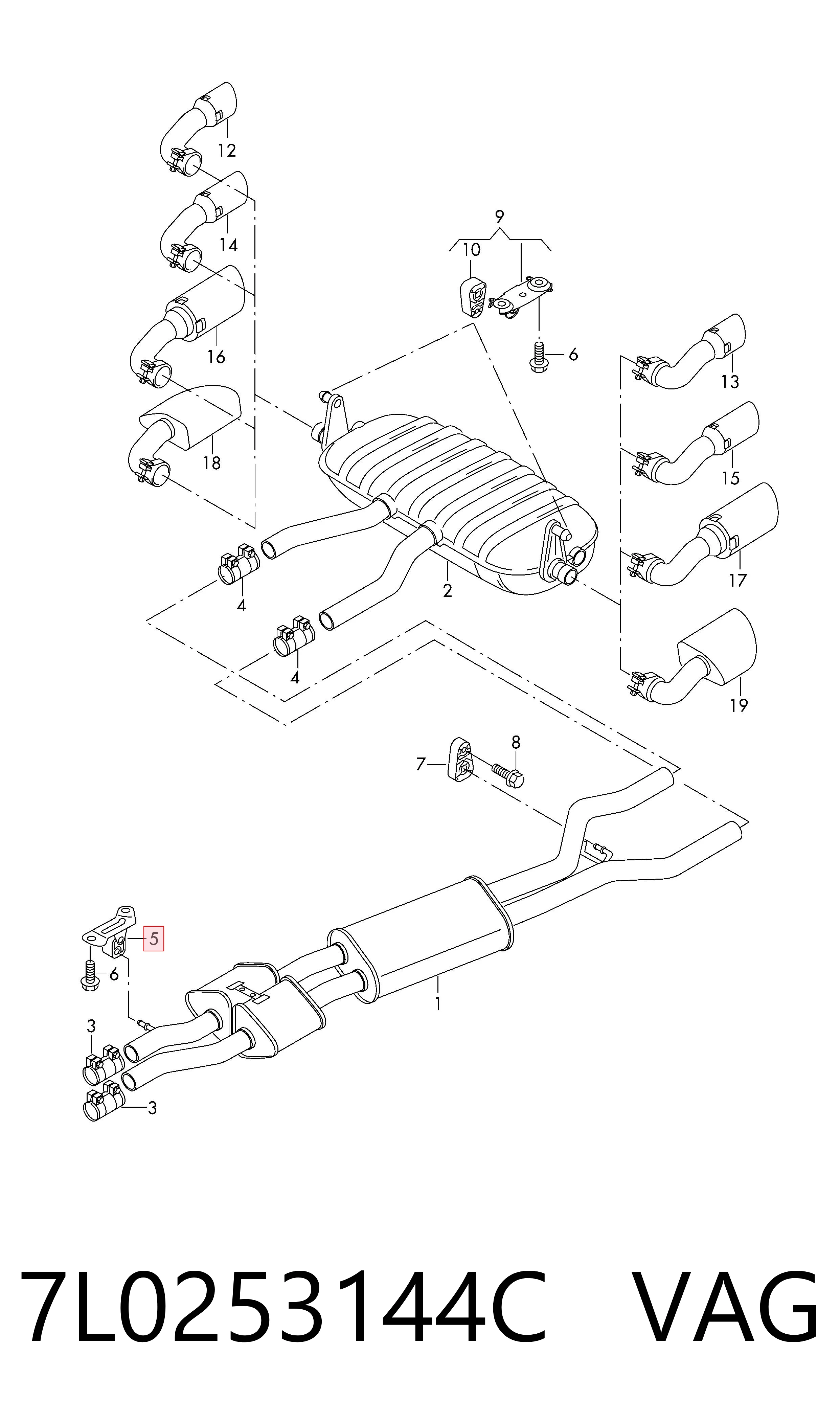 7L0253144C VAG Кронштейн кріплення глушника