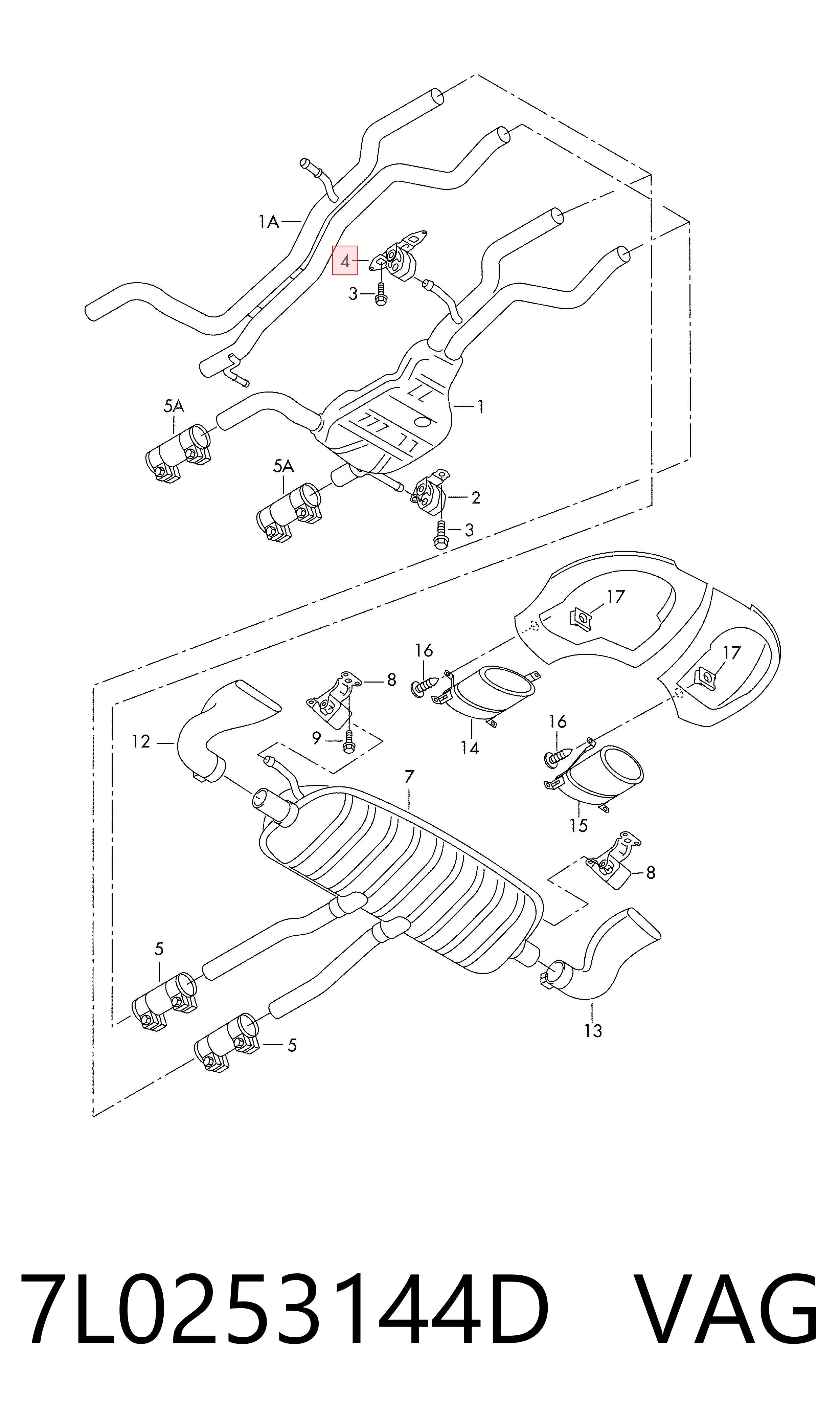 7L0253144D VAG Кронштейн кріплення глушника