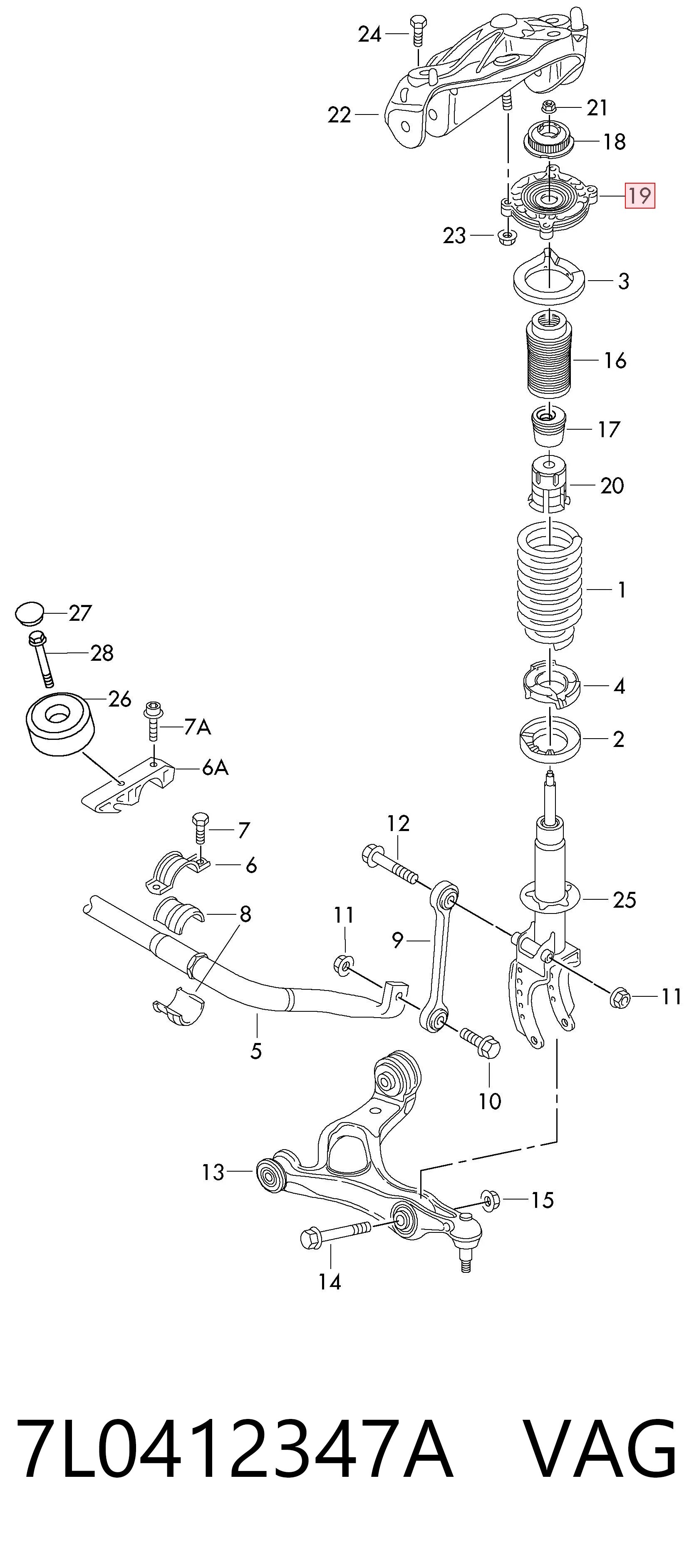 7L0412347A VAG Кріплення переднього амортизатора